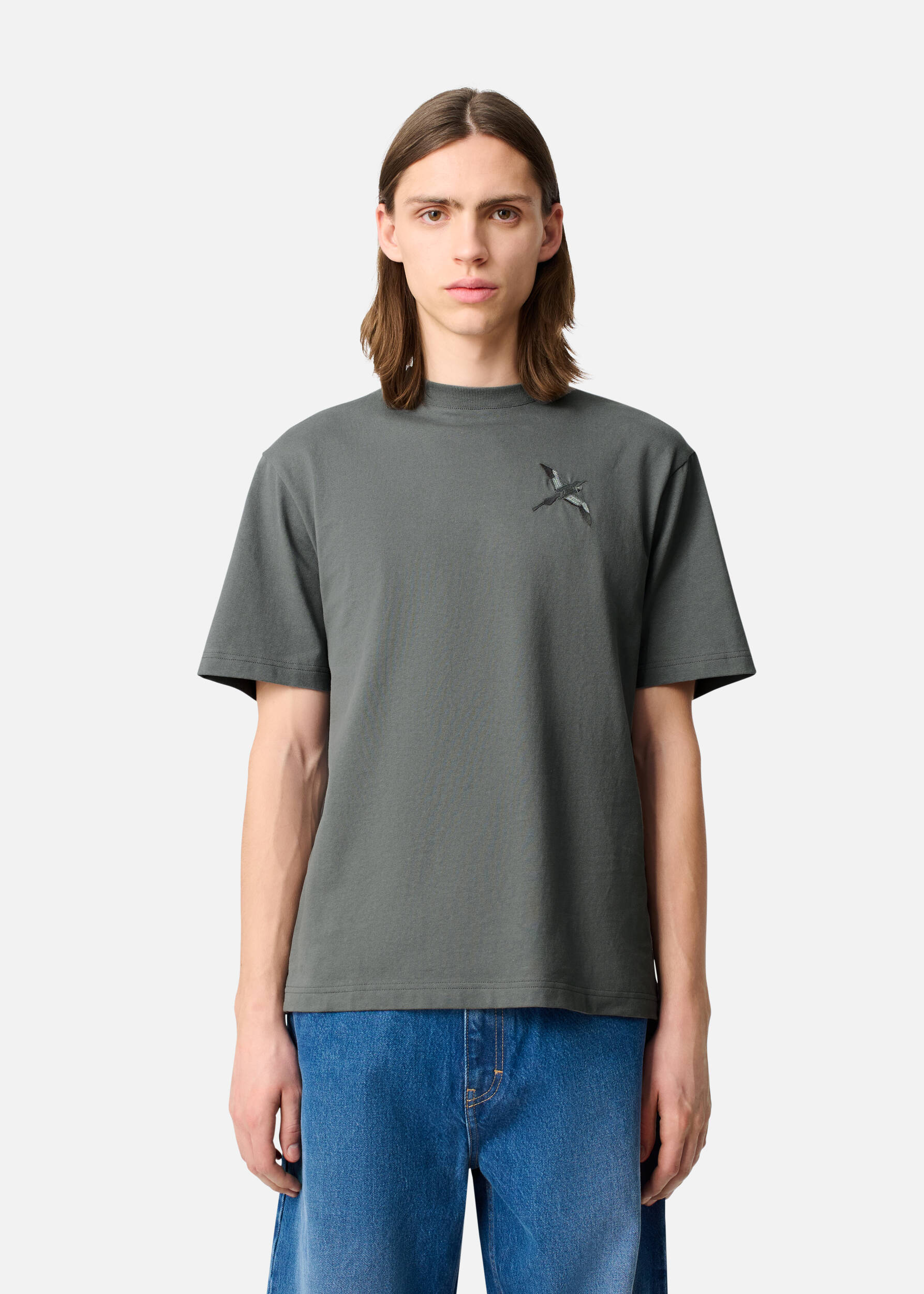 Micro Bee Bird T-Shirt Steel Grey