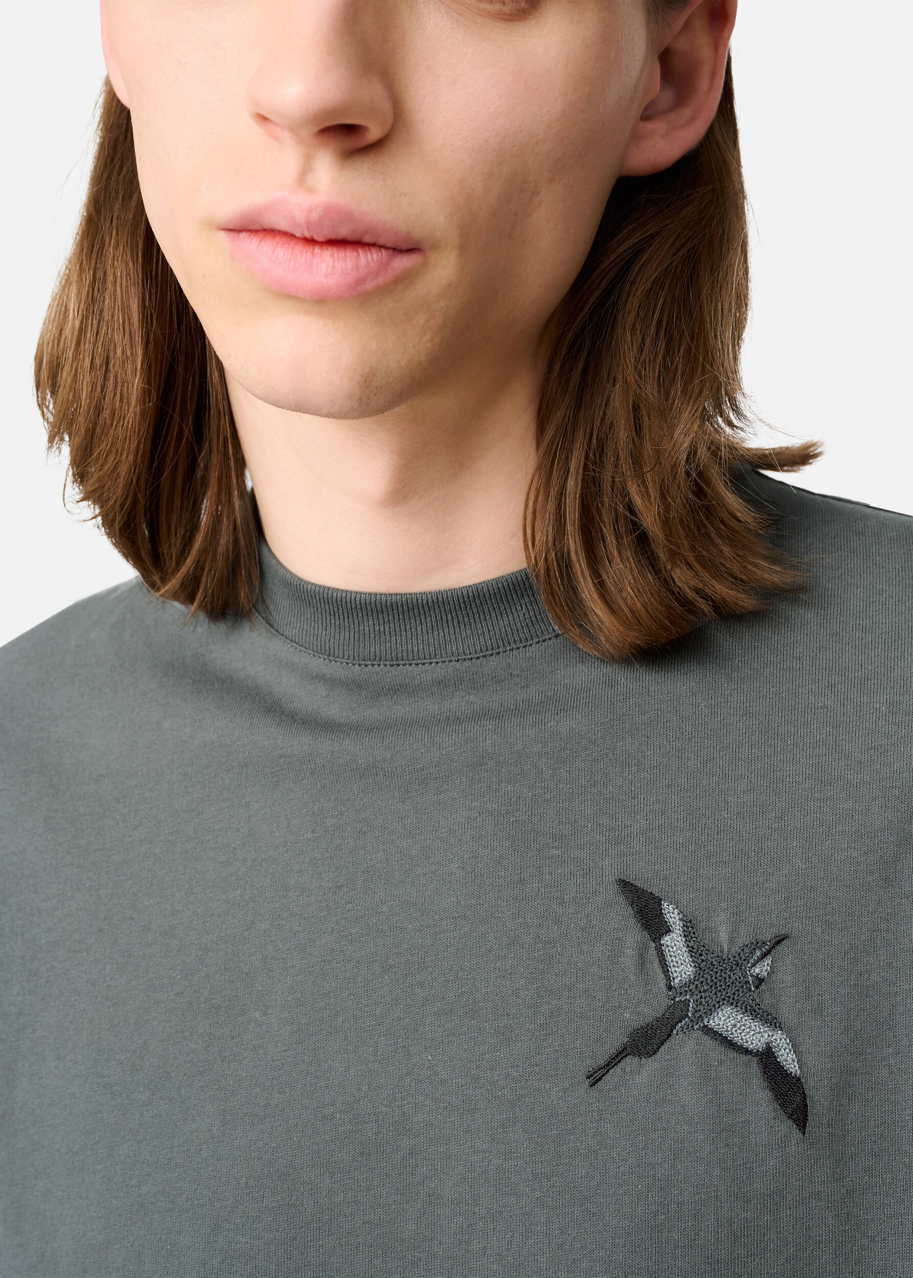 Micro Bee Bird T-Shirt Steel Grey