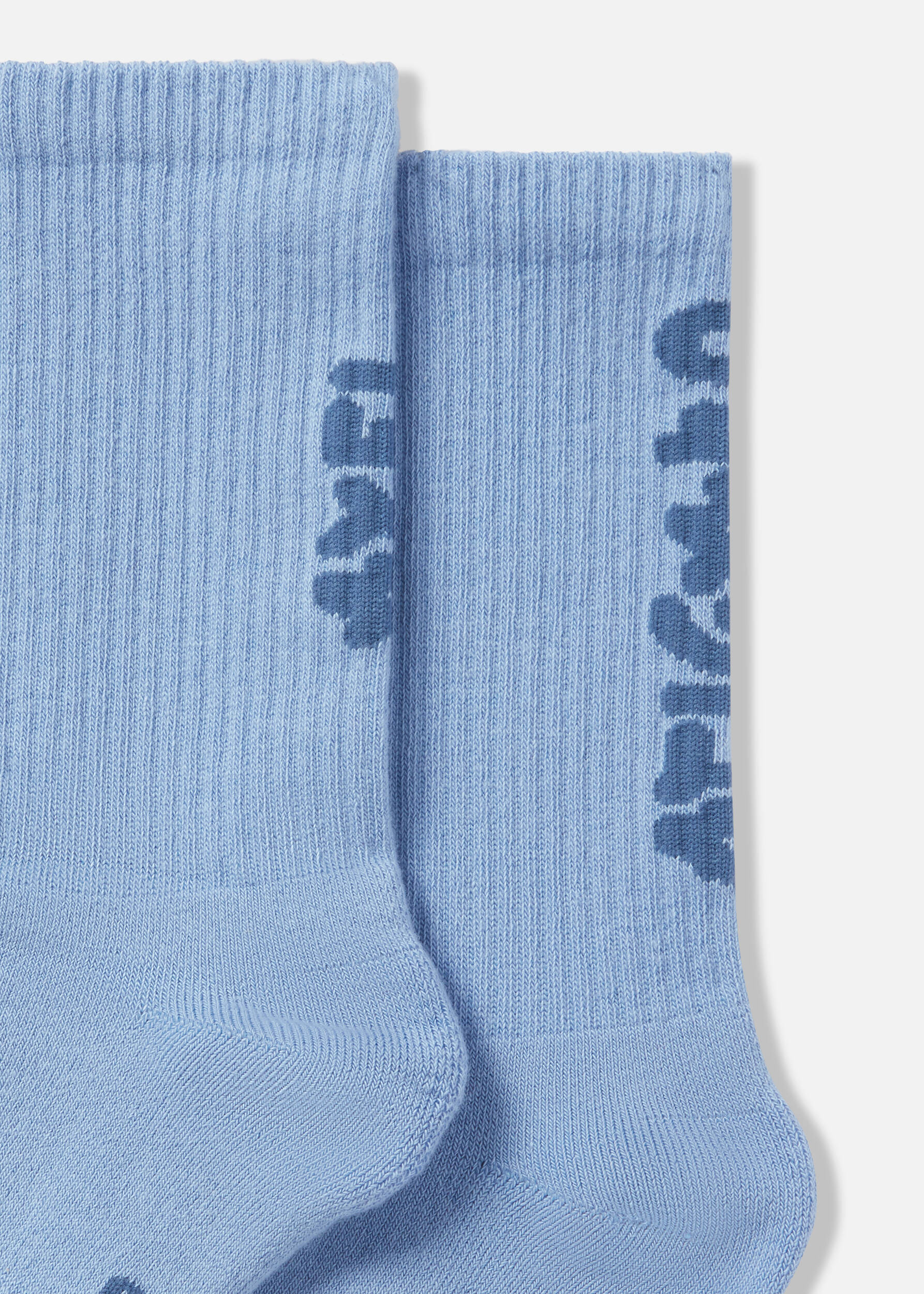 Floral Jacquard Socks Powder Blue