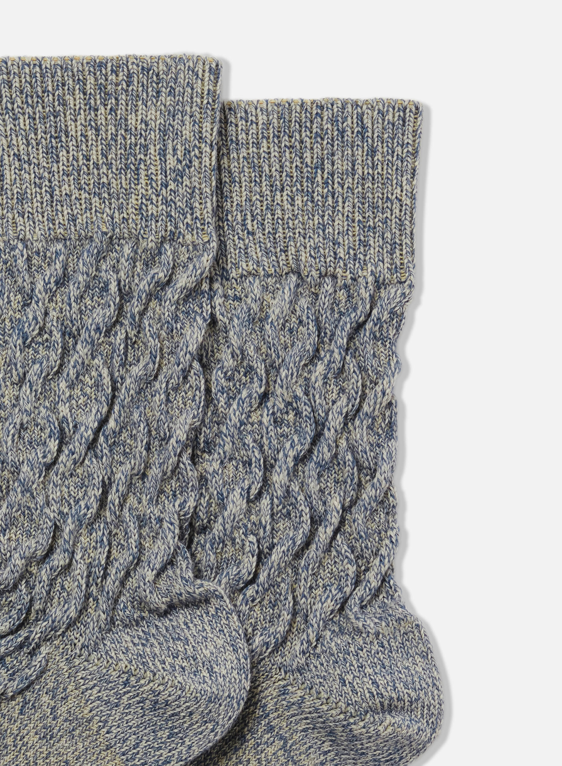 Cable Mélange Socks Mixed Blue