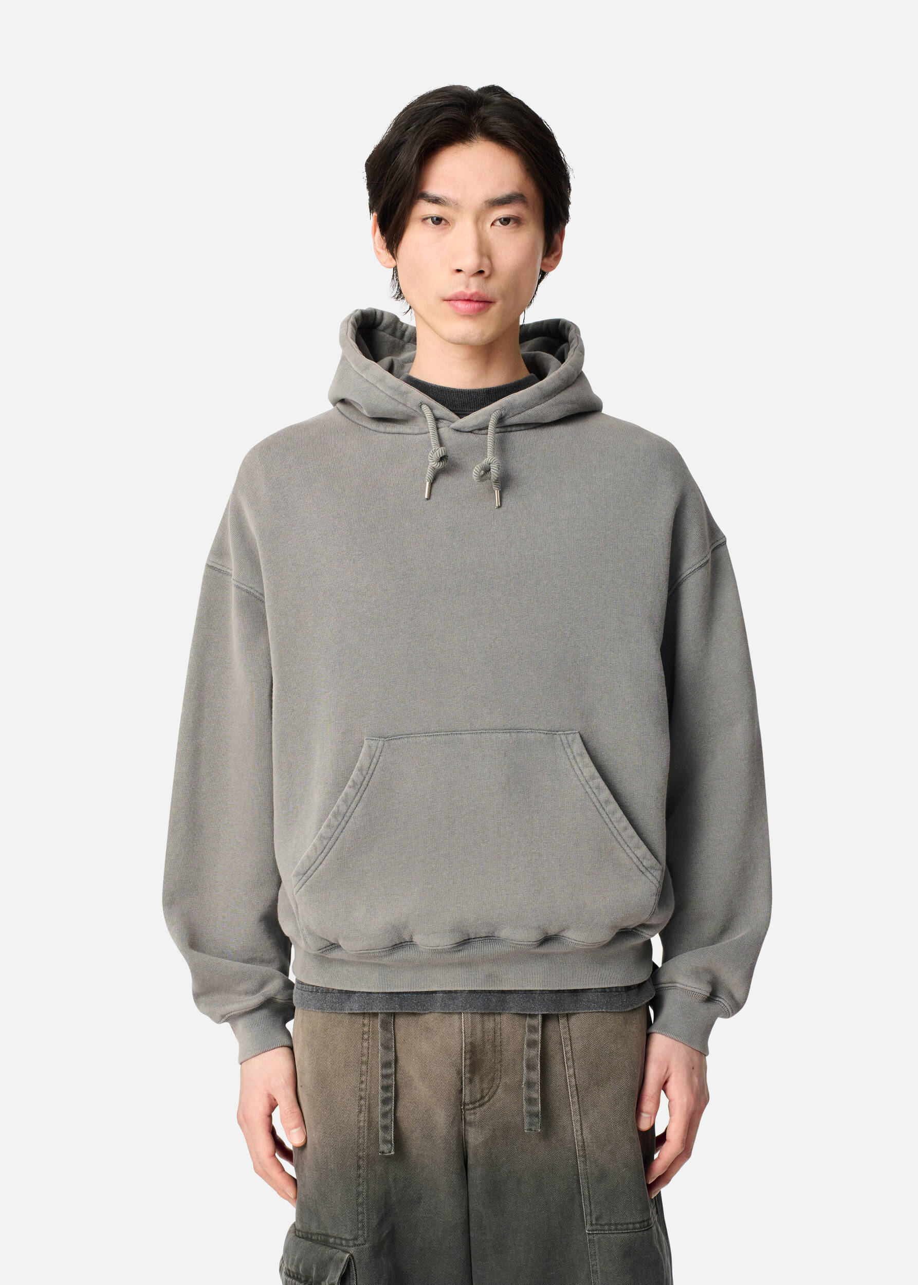 Distort Washed Hoodie Slate Grey