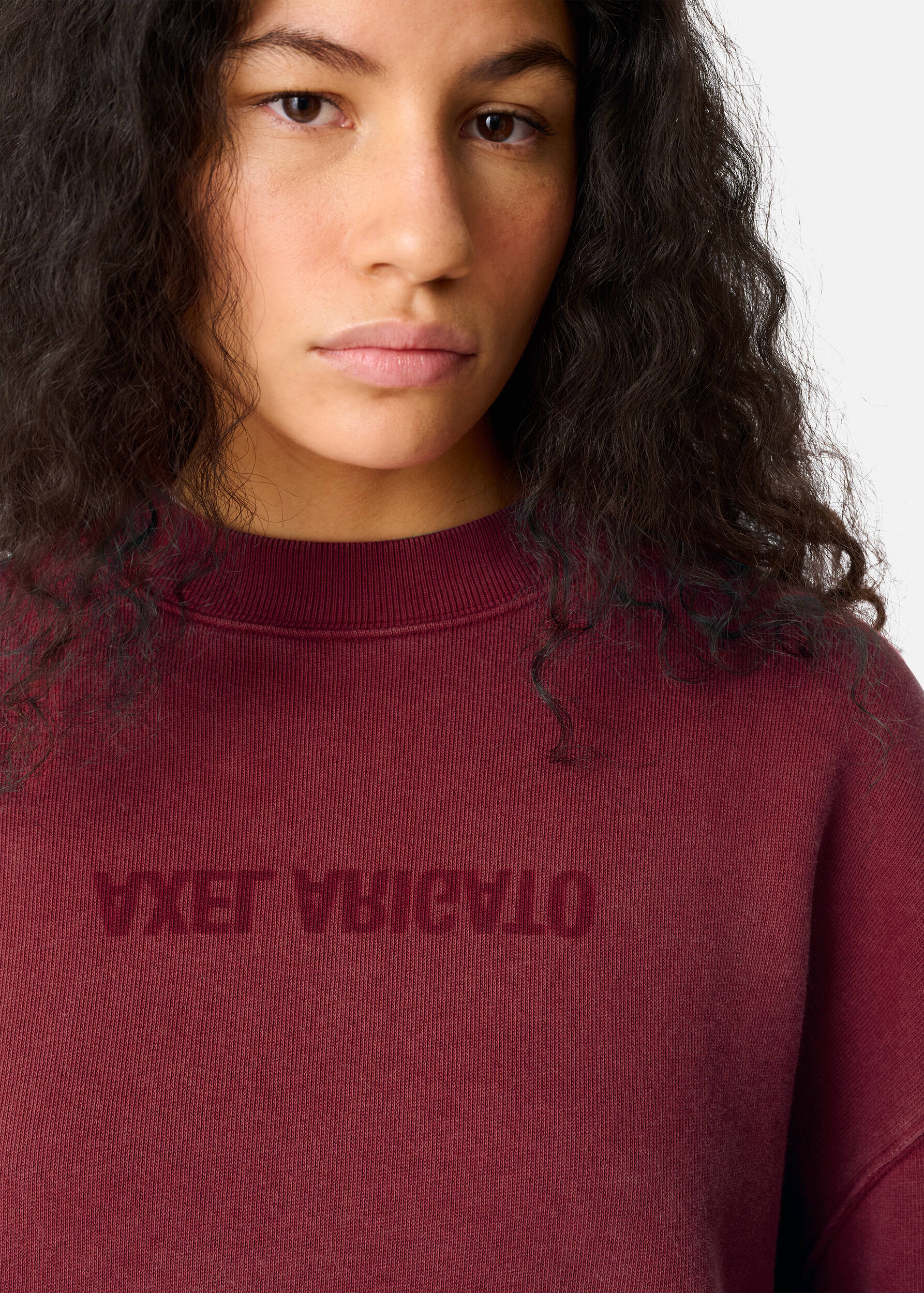 Distort Washed Sweatshirt Burgudy Red