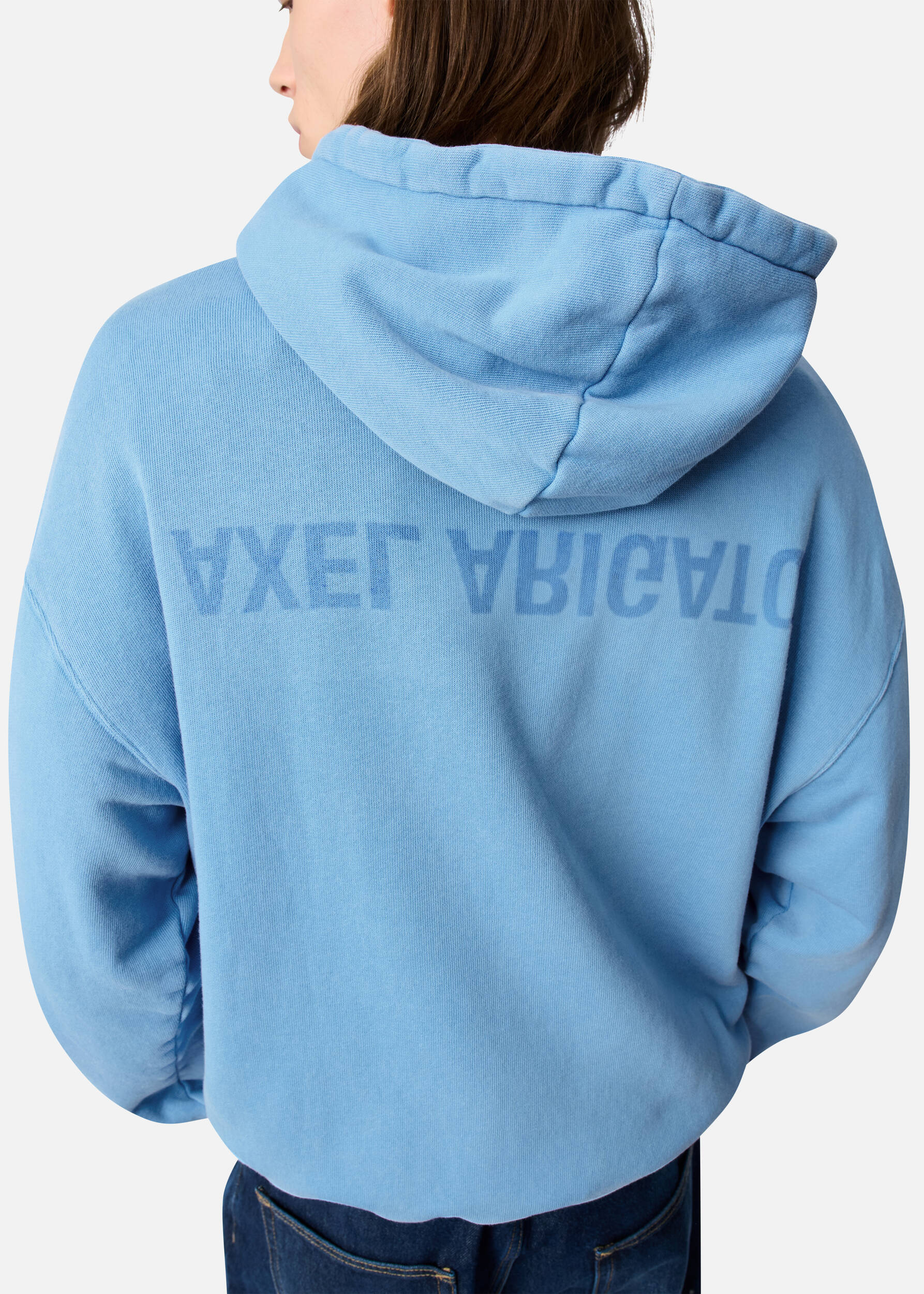 Distort Washed Hoodie Dark Cornflower Blue