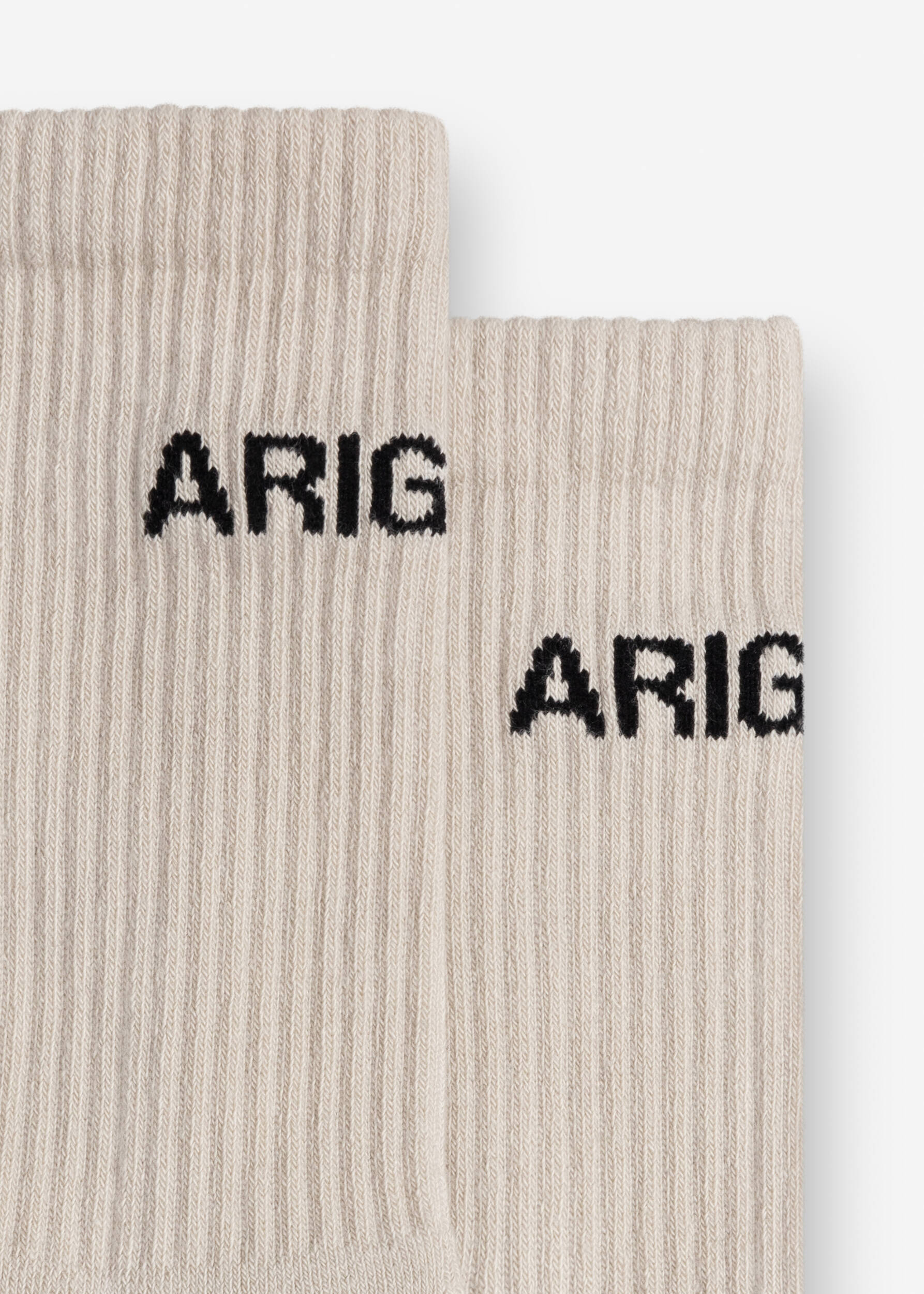 Arigato Logo Tube Socks Pale Beige