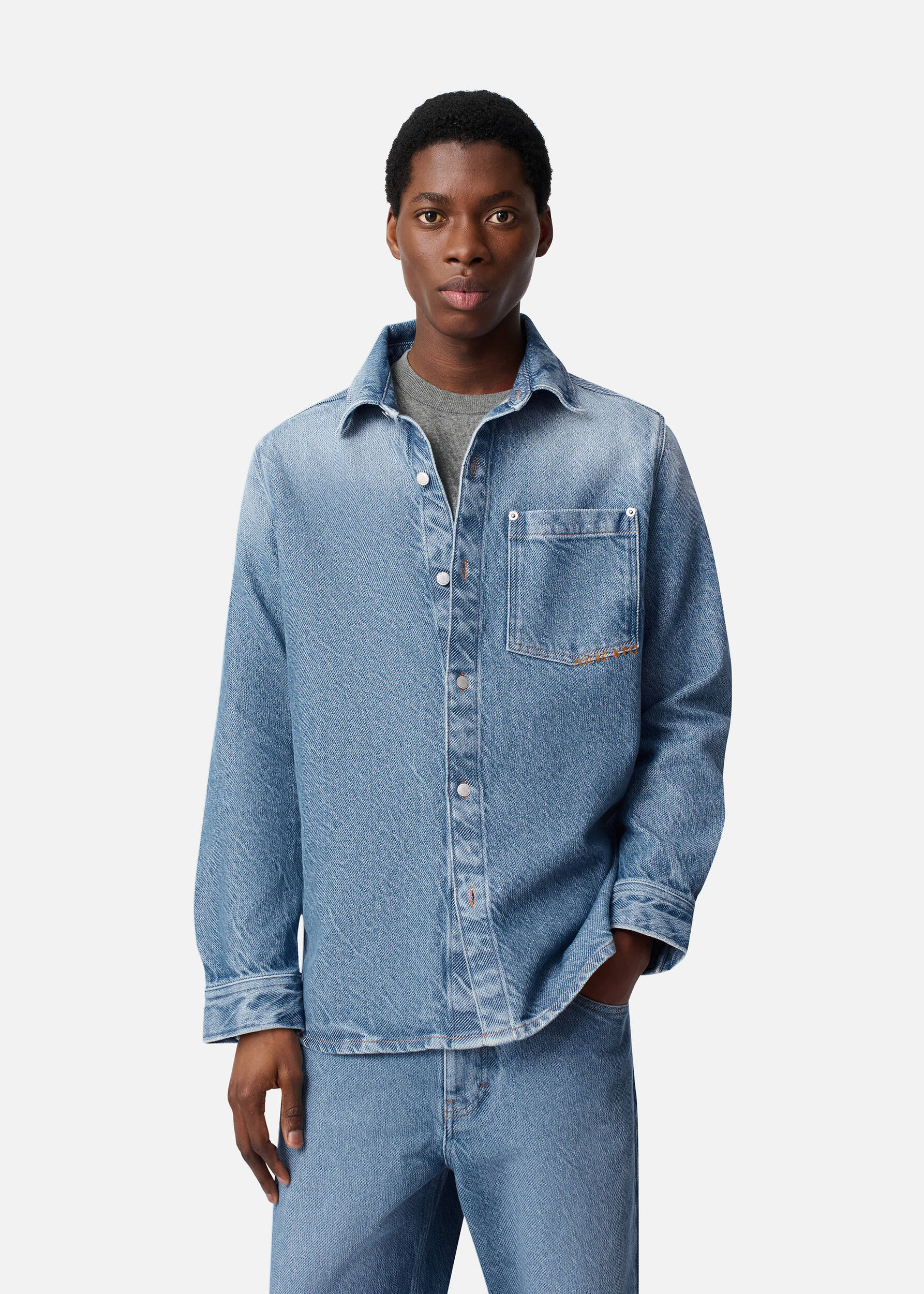 West Denim Shirt Mid Blue