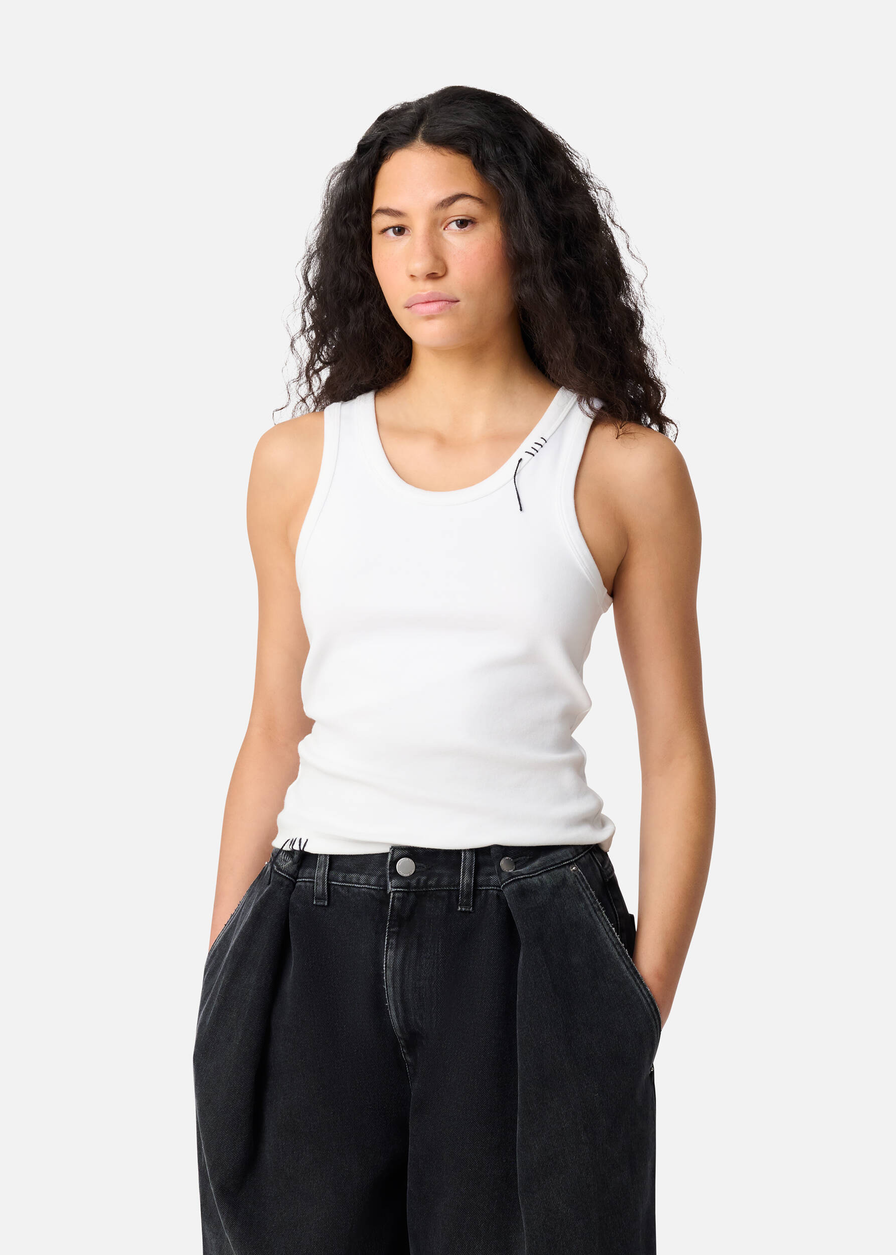 Traced Tank Top White