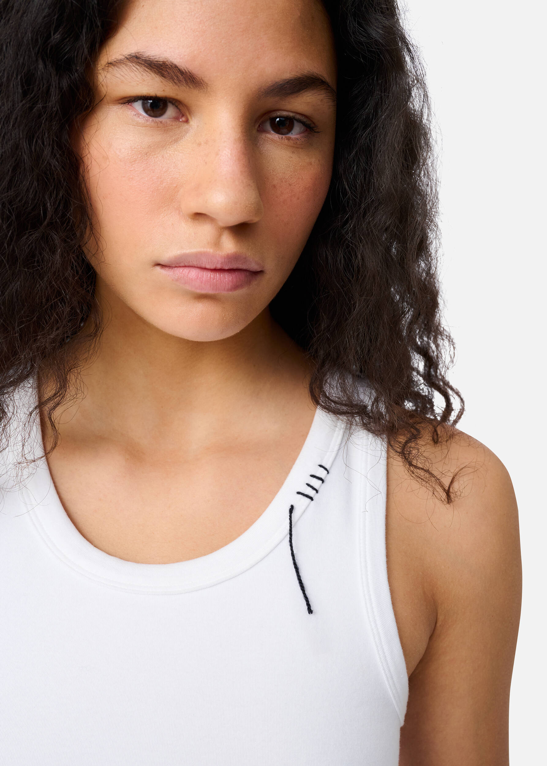 Traced Tank Top White