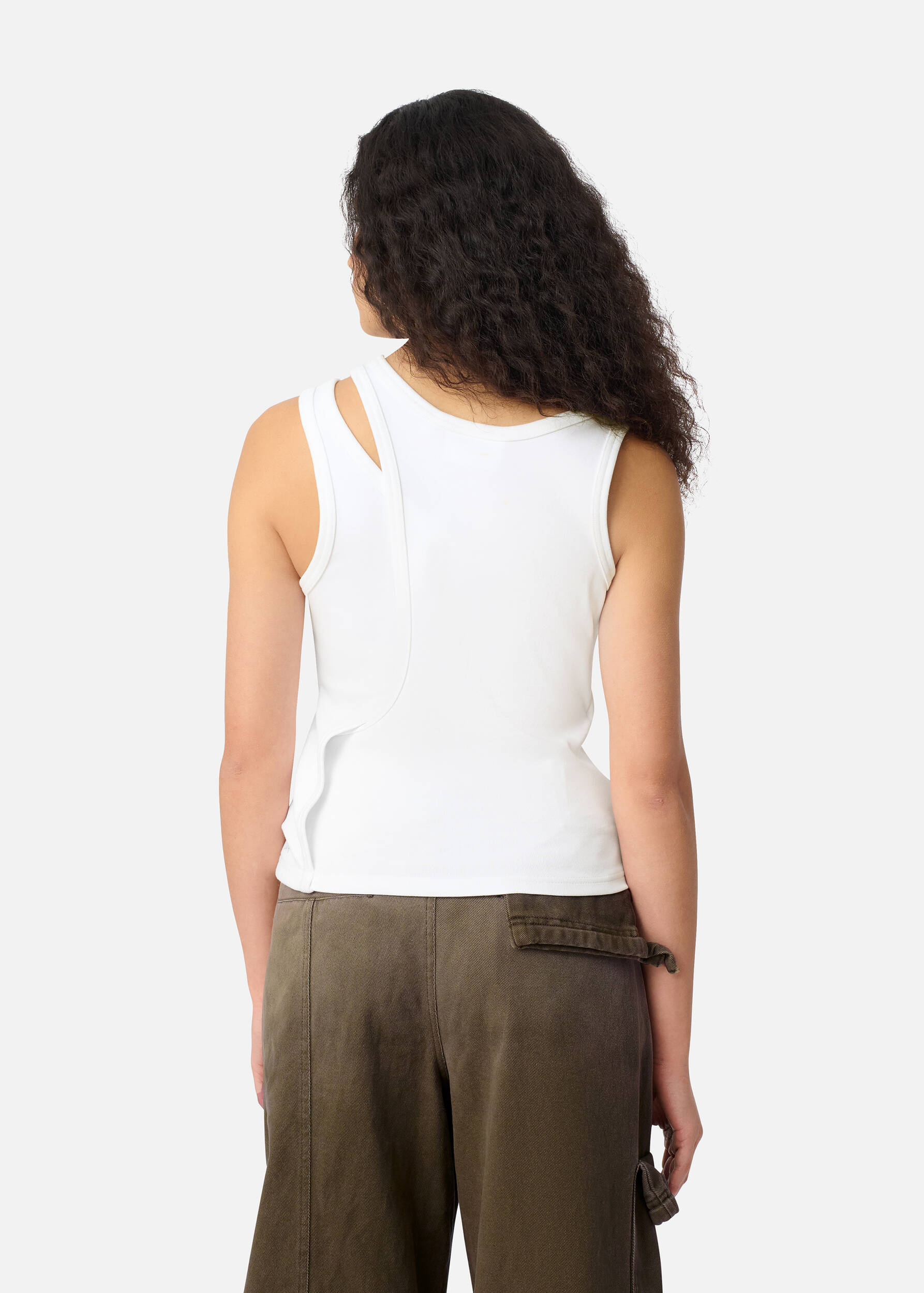 Rina Layered Tank Top White