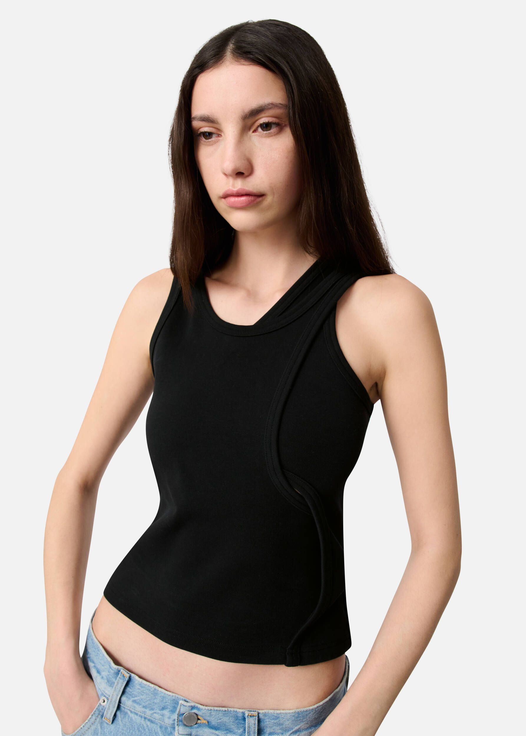 Rina Layered Tank Top Black 4 Rina Layered Tank Top Black