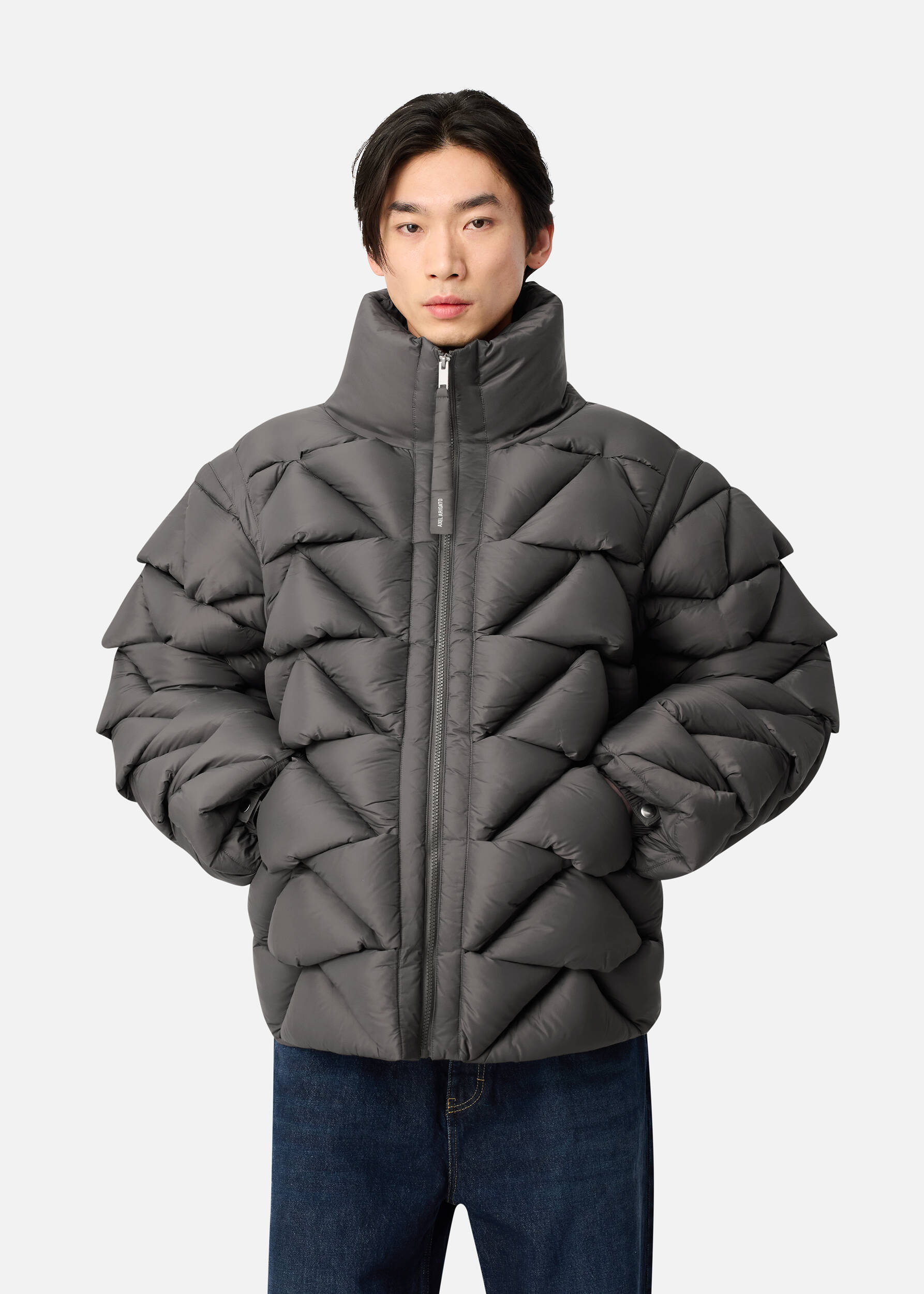 Knit Puffer Jacket Ash Grey
