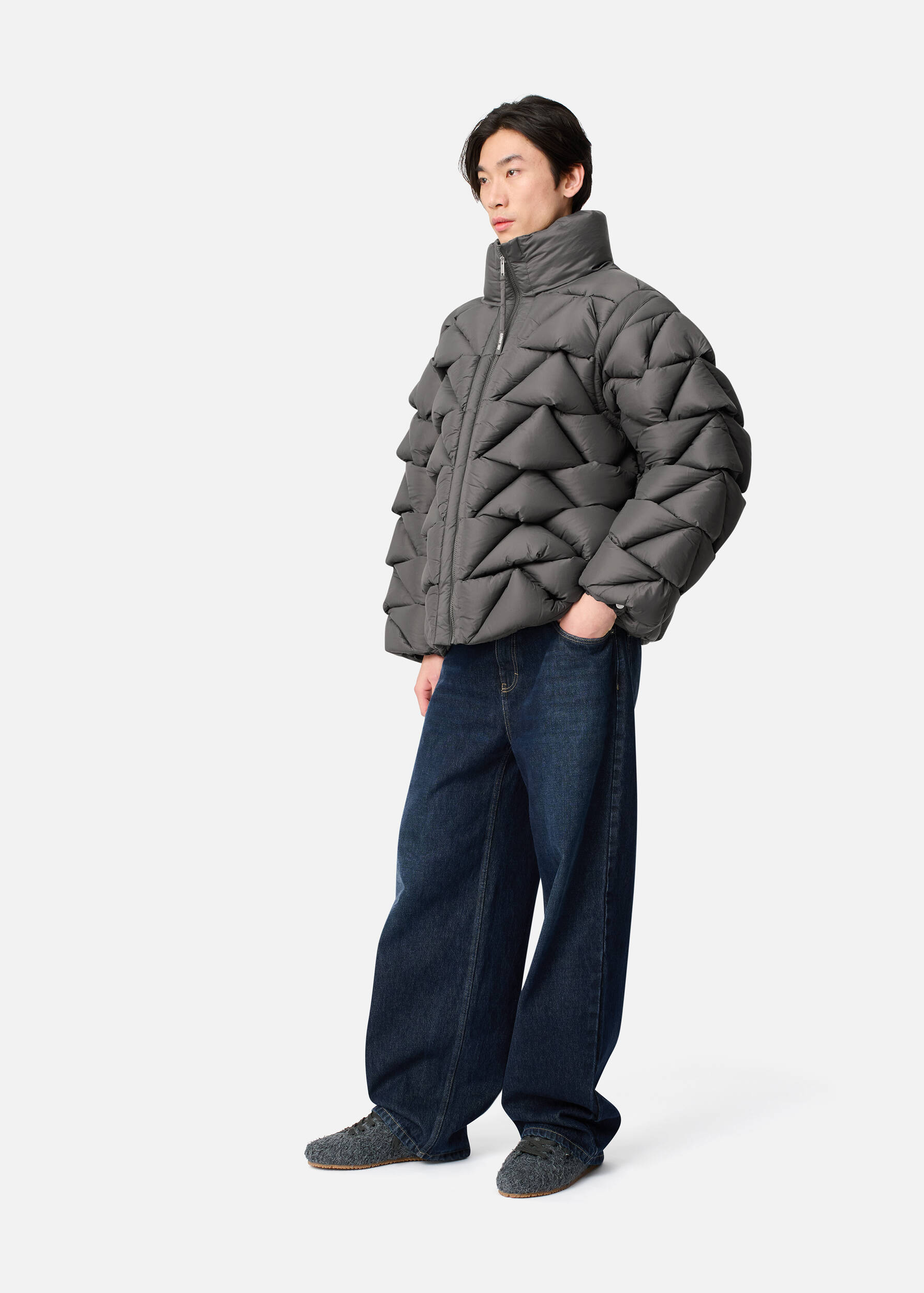 Knit Puffer Jacket Ash Grey 7 Knit Puffer Jacket Ash Grey