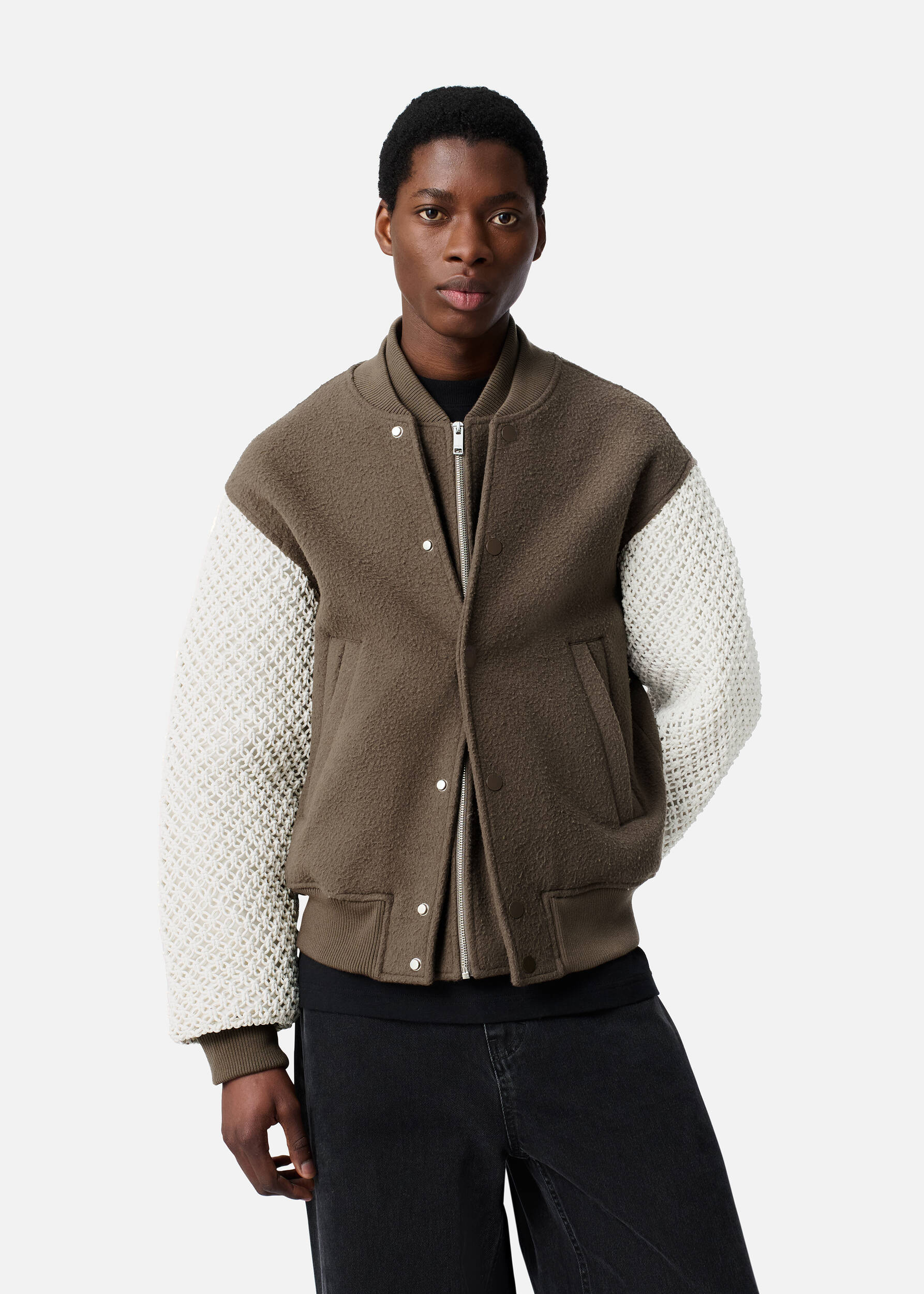Titan Varsity Jacket Stone Brown