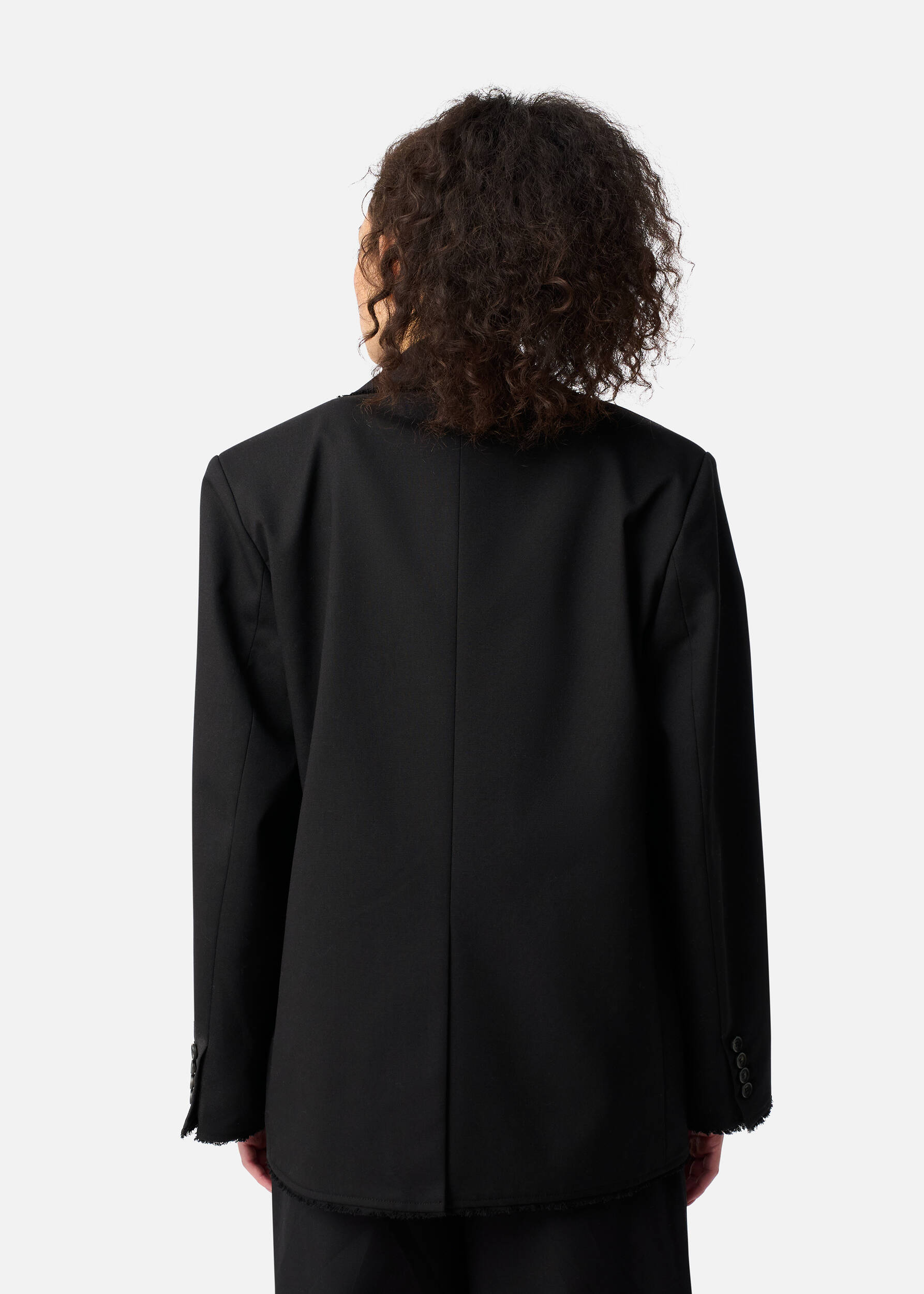 Thea Frayed Blazer Black