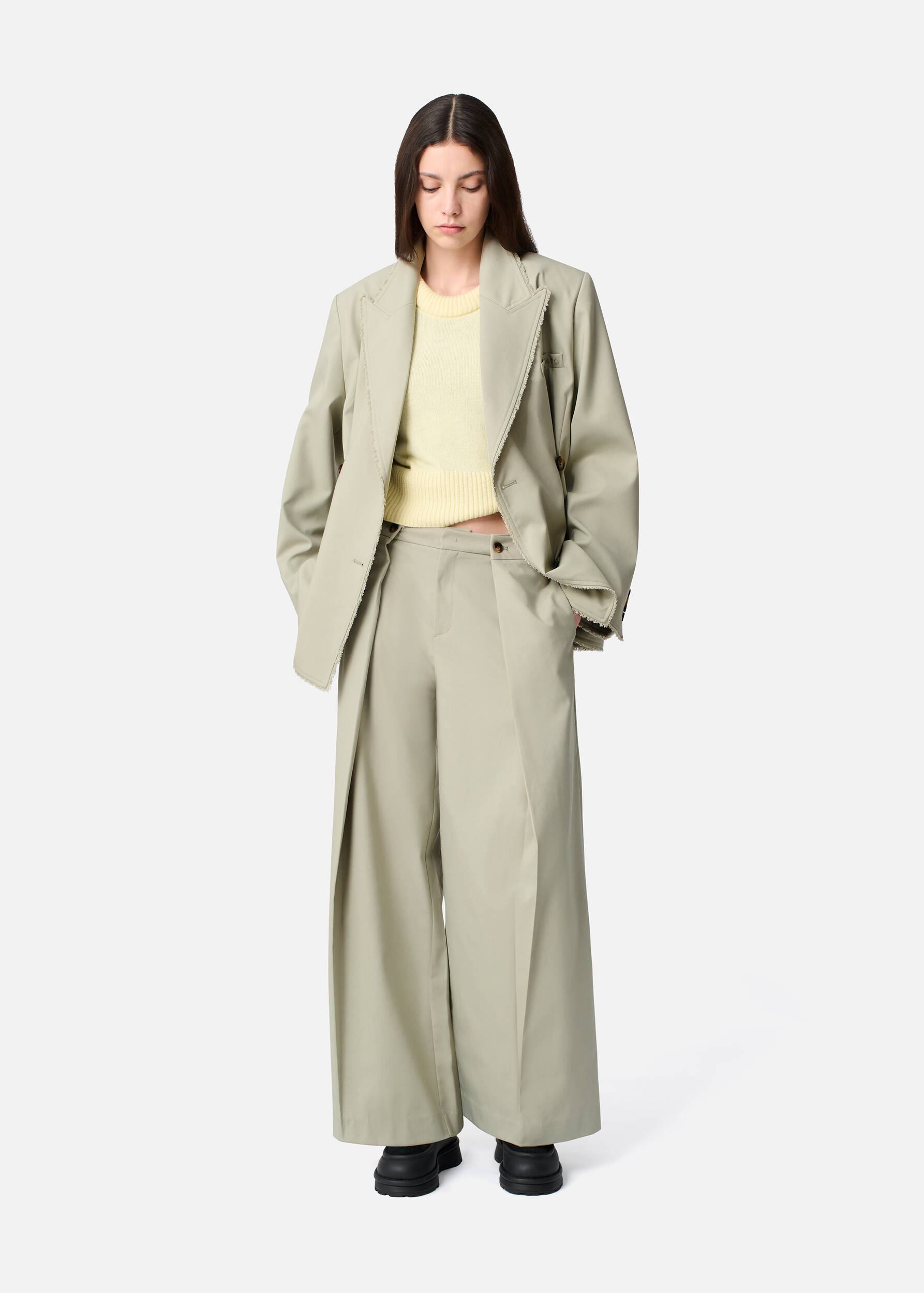 Thea Frayed Blazer Dusty Green 3 Thea Frayed Blazer Dusty Green