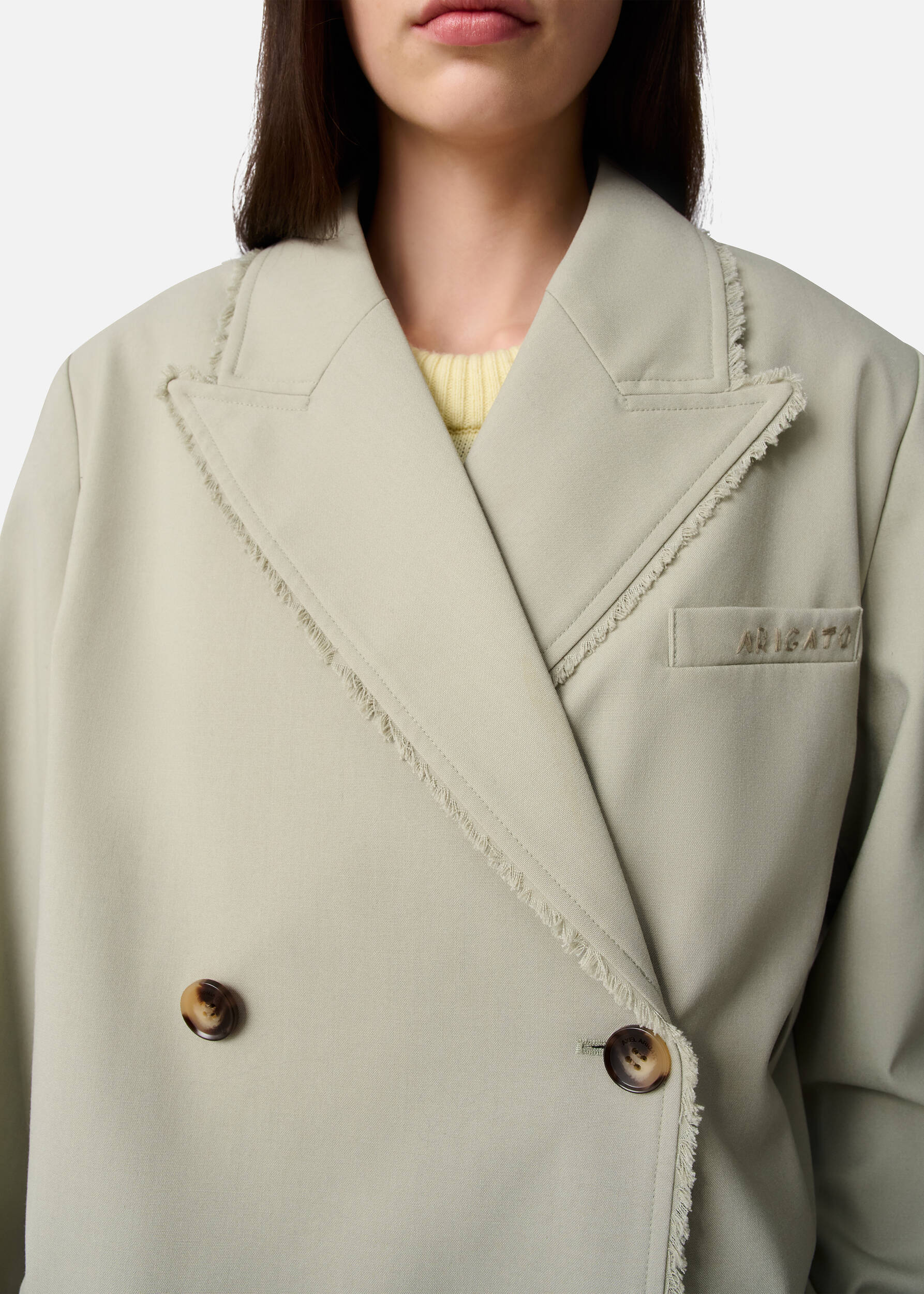 Thea Frayed Blazer Dusty Green 5 Thea Frayed Blazer Dusty Green