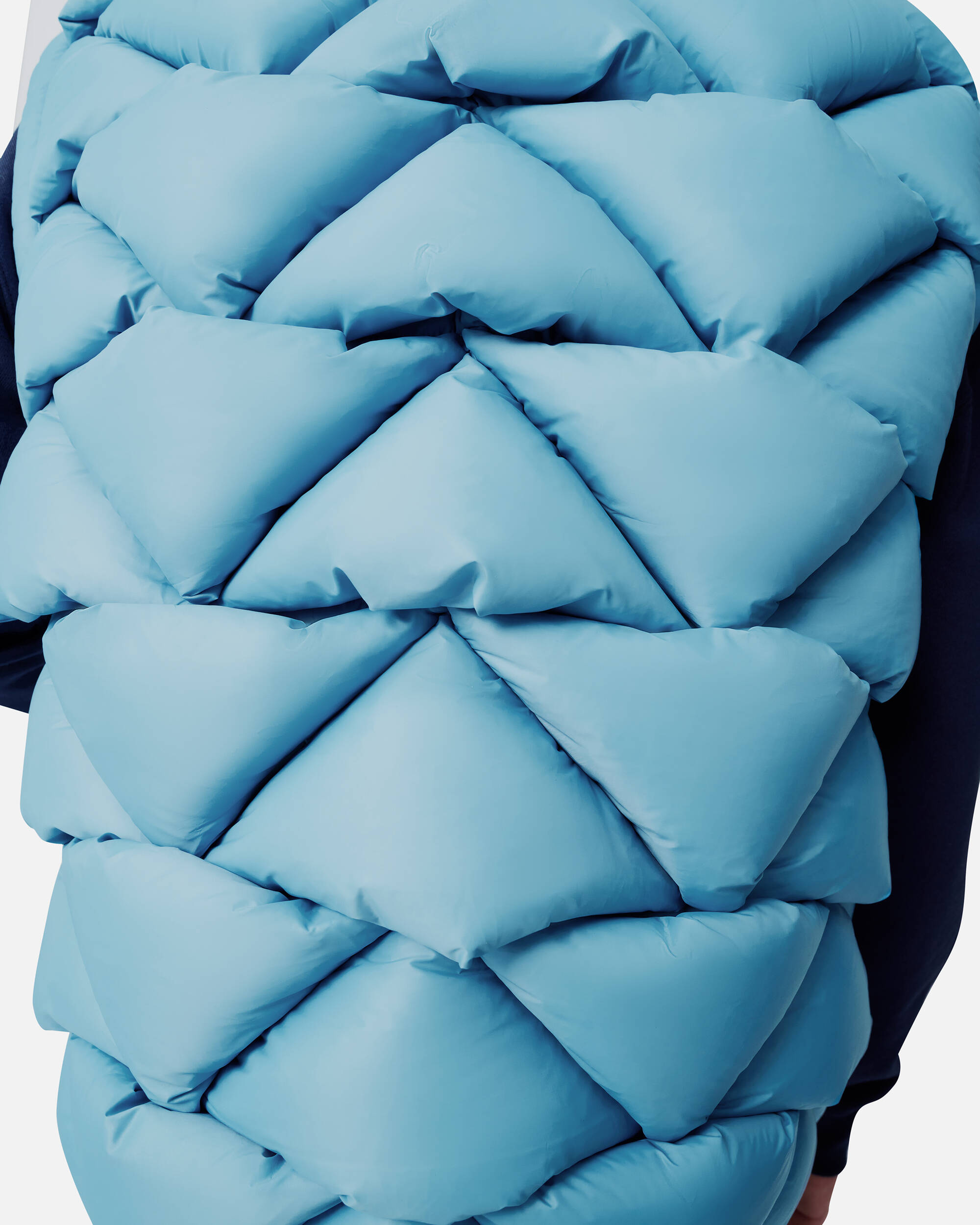 Knit Puffer Vest Sky Blue