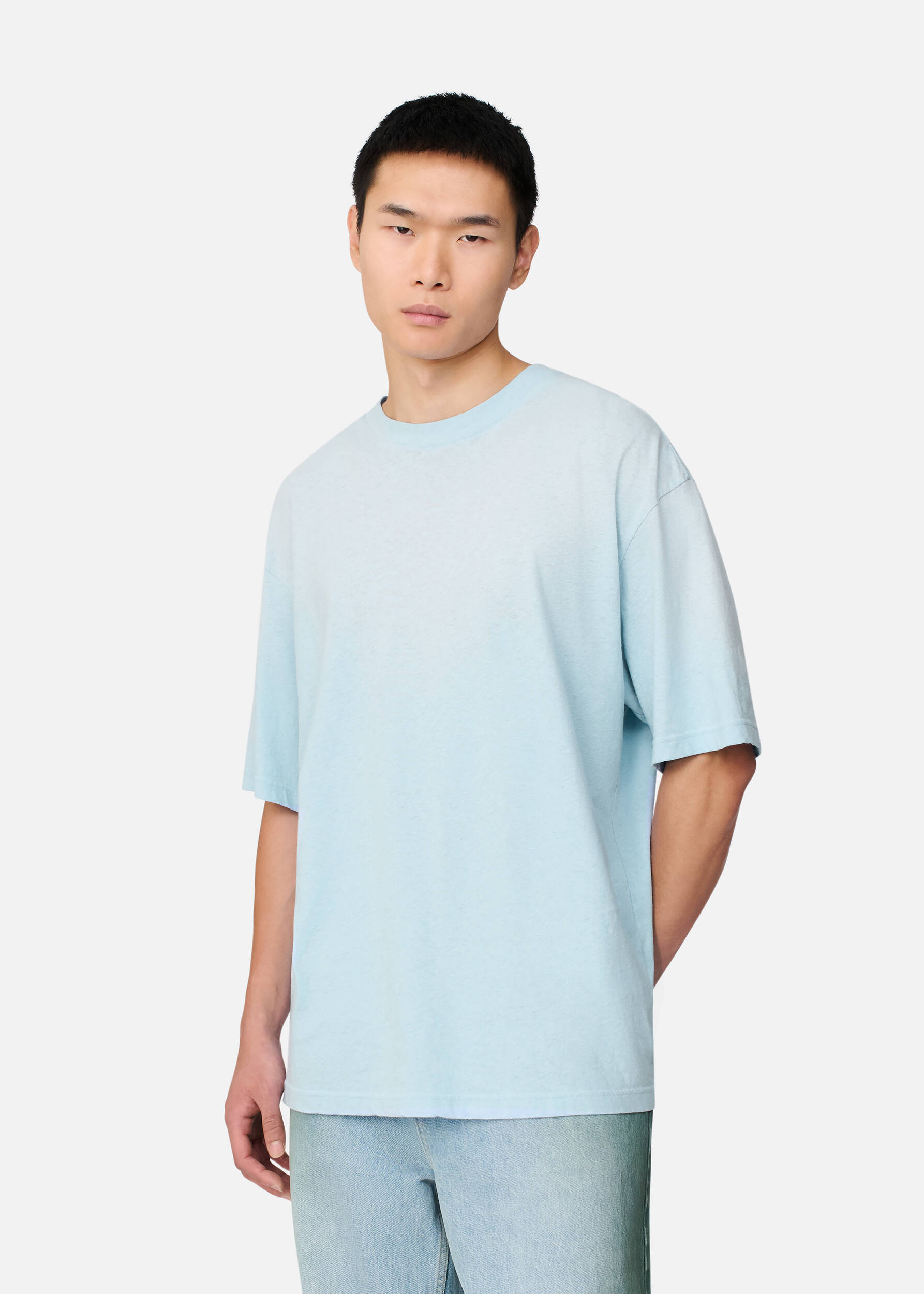 Bubble Reverse T-Shirt Powder Blue