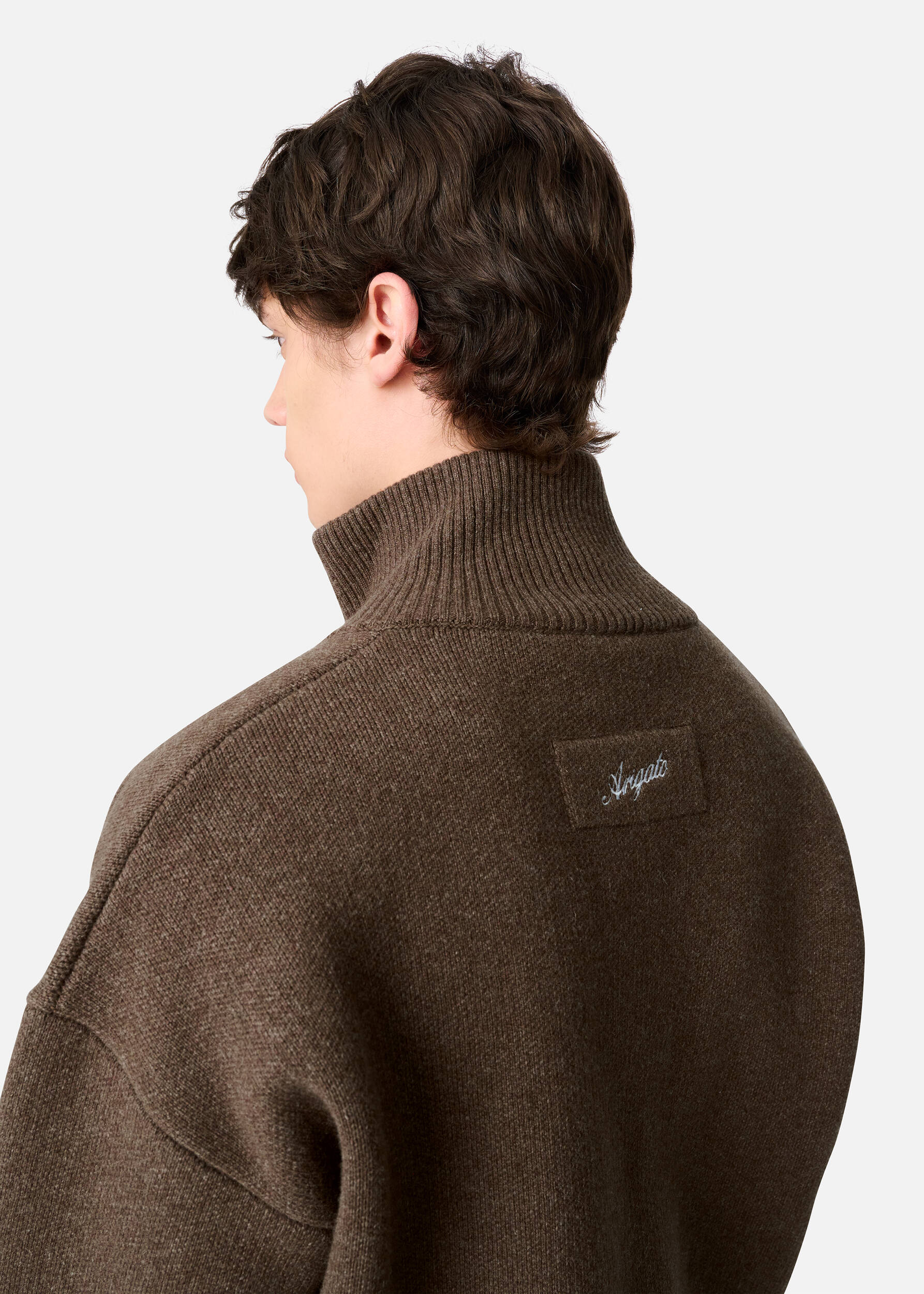 Core Zip-Up Sweater Dark Brown