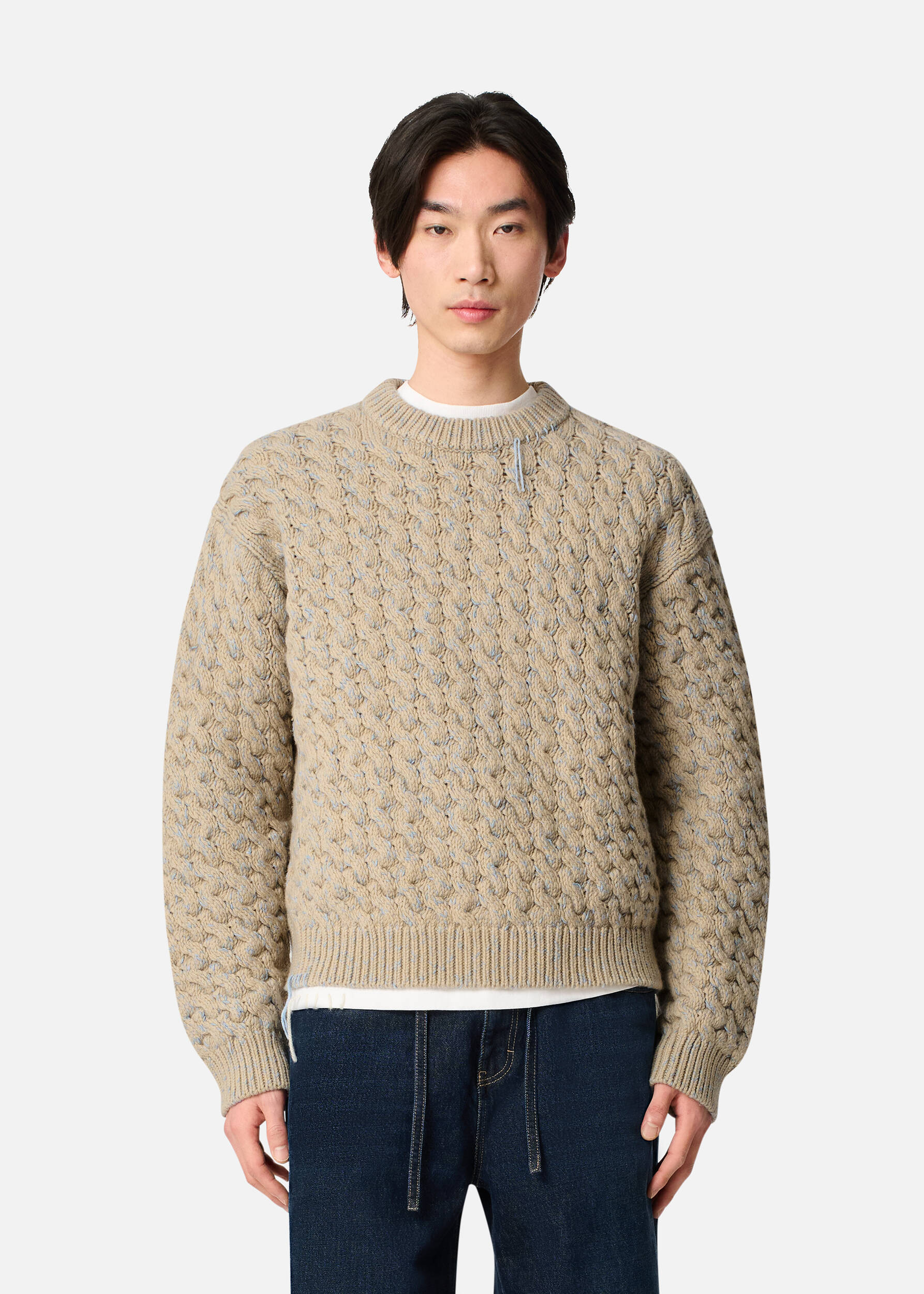 Nolan Sweater Beige/Light Blue