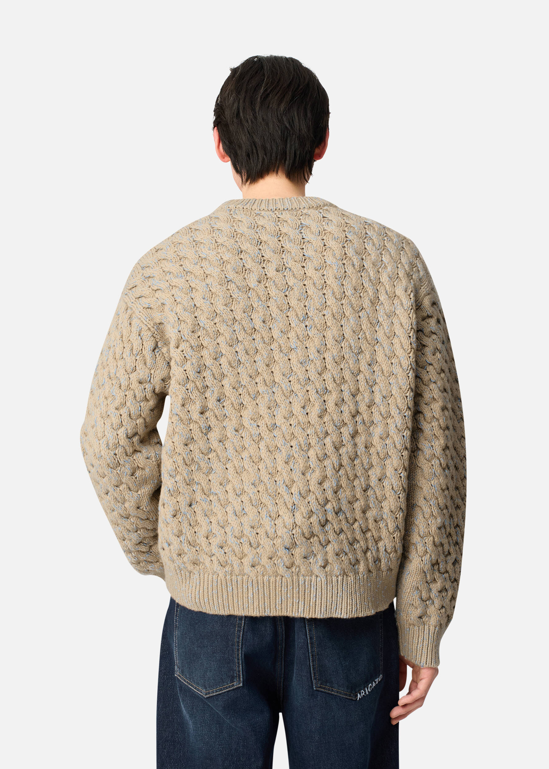 Nolan Sweater Beige/Light Blue