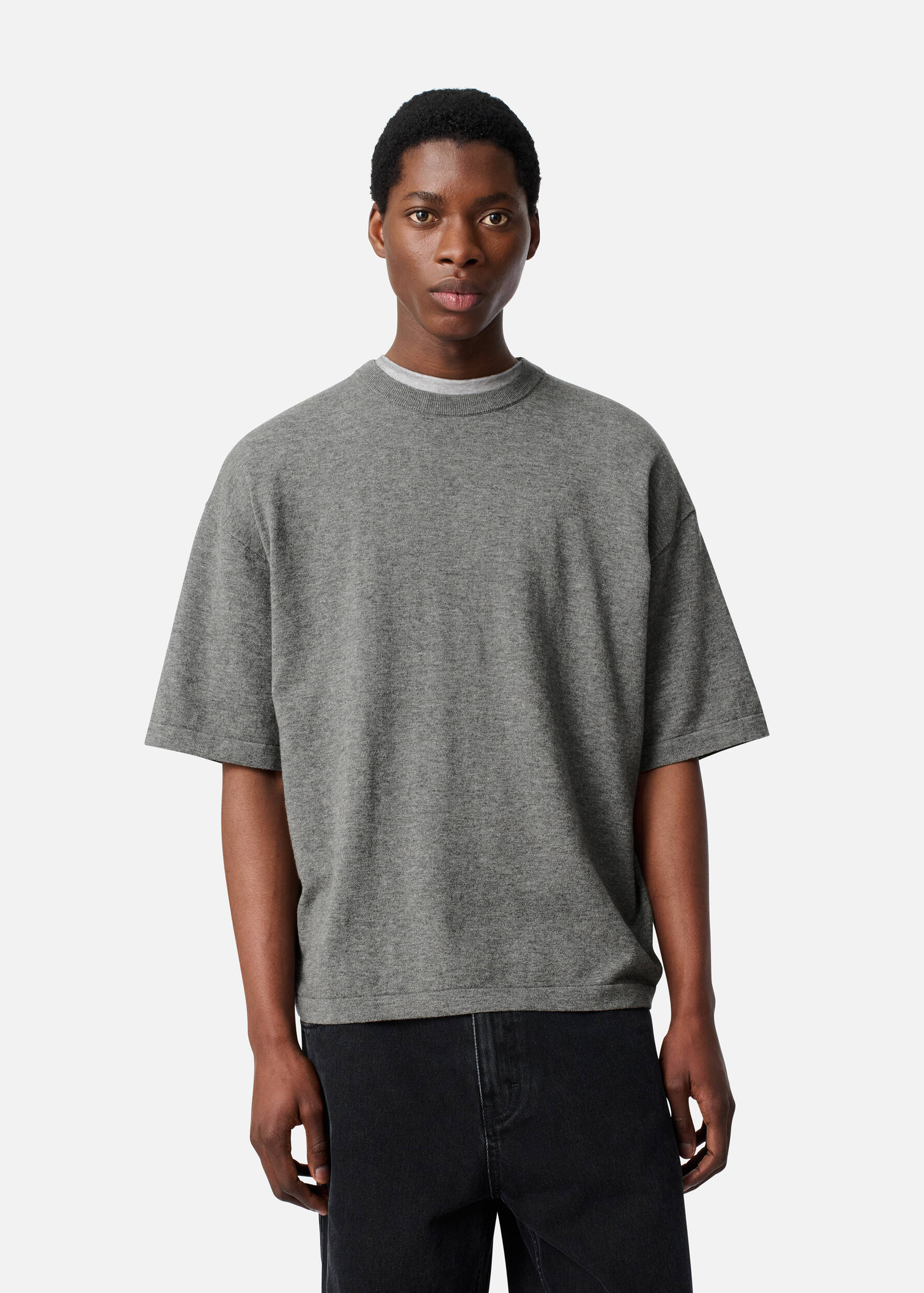 Distort knitted T-Shirt Grey Melange
