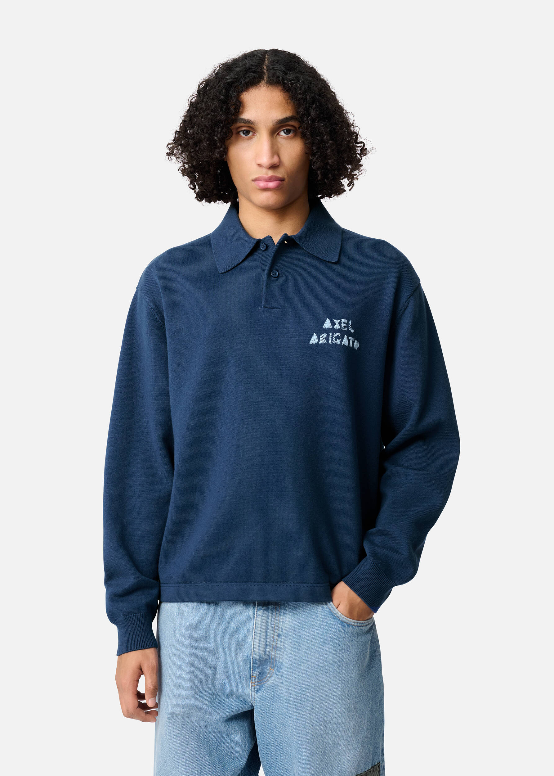 Frey Polo Sweater Navy
