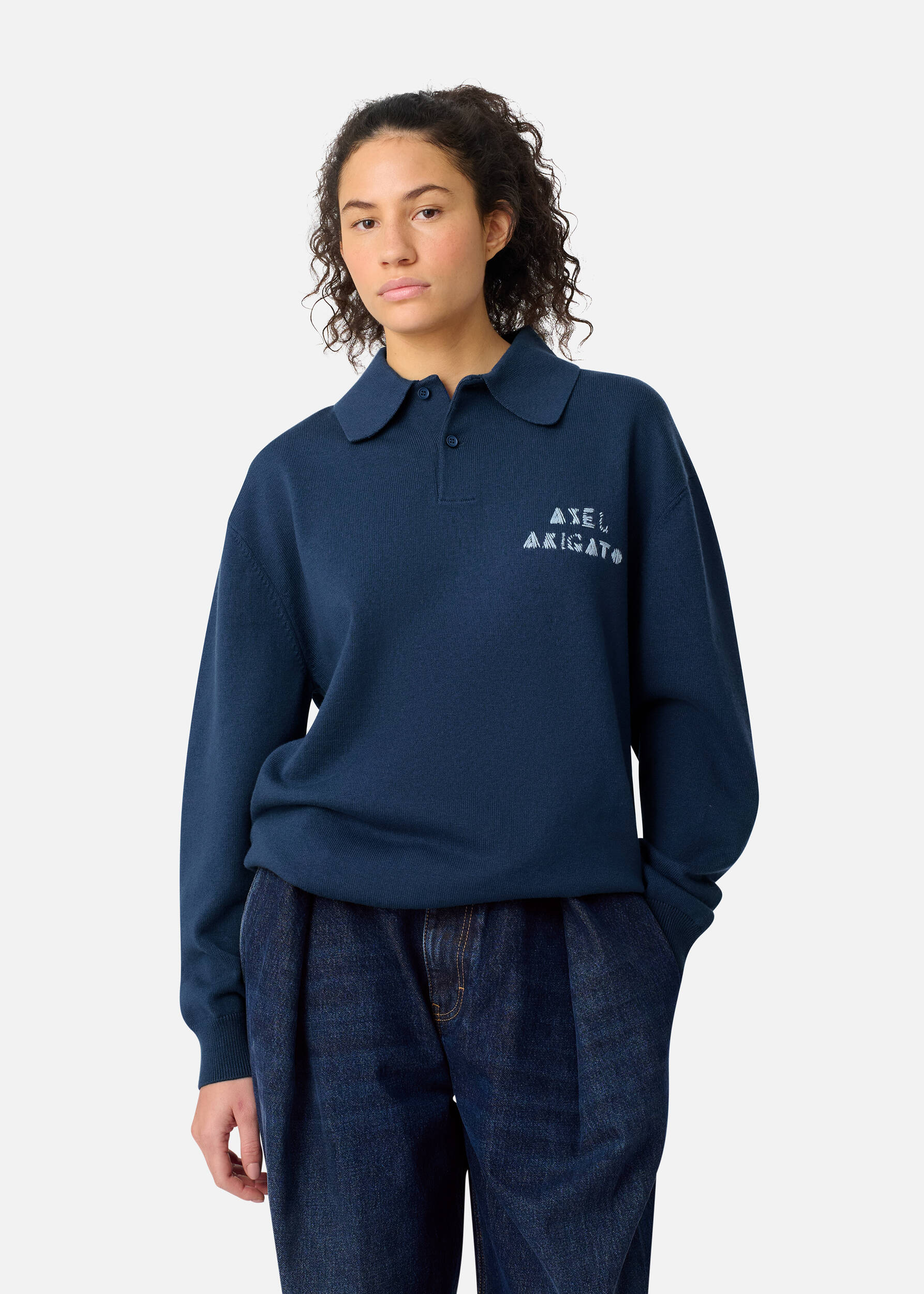 Frey Polo Sweater Navy