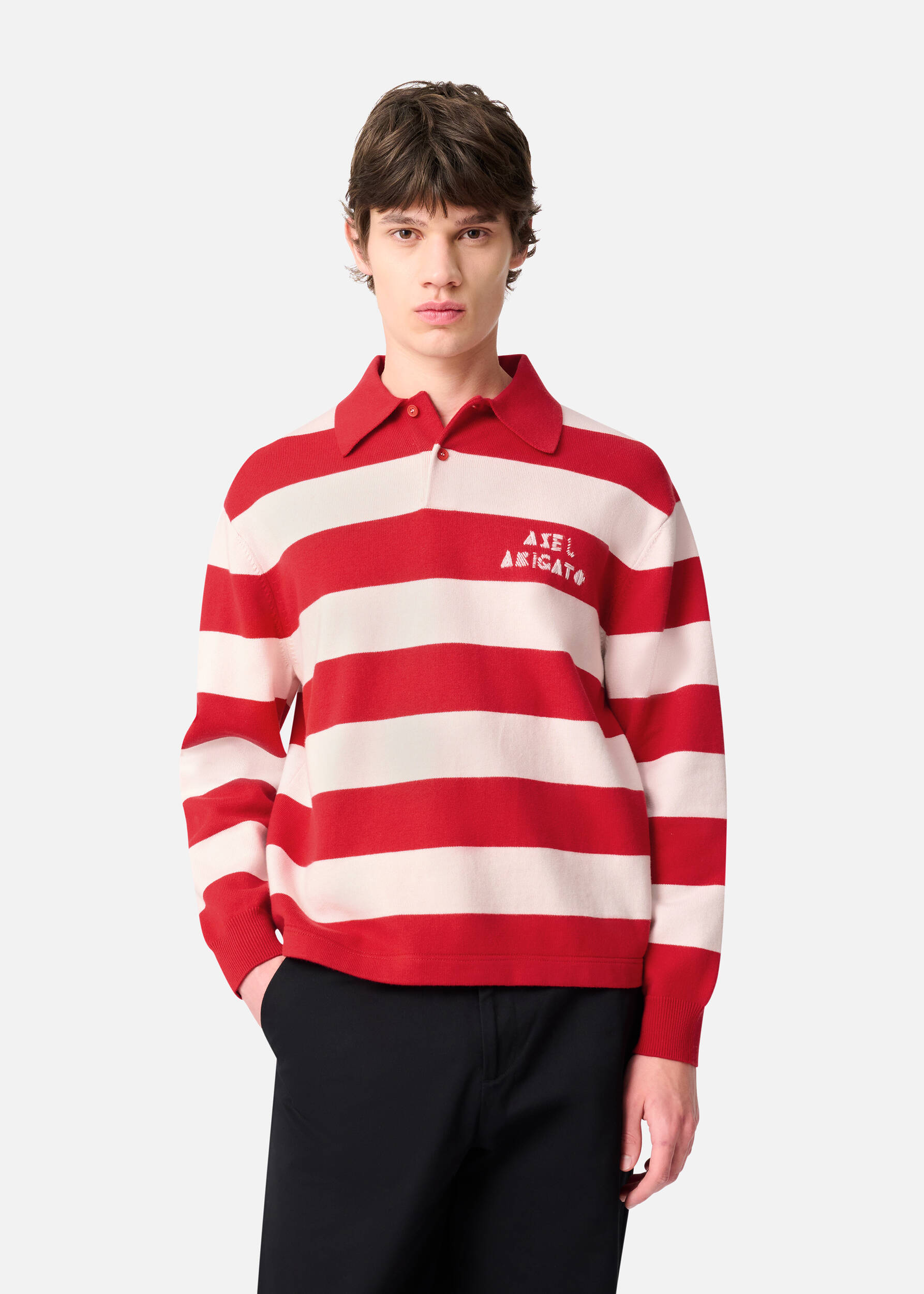 Frey Polo Sweater Light Pink/Red