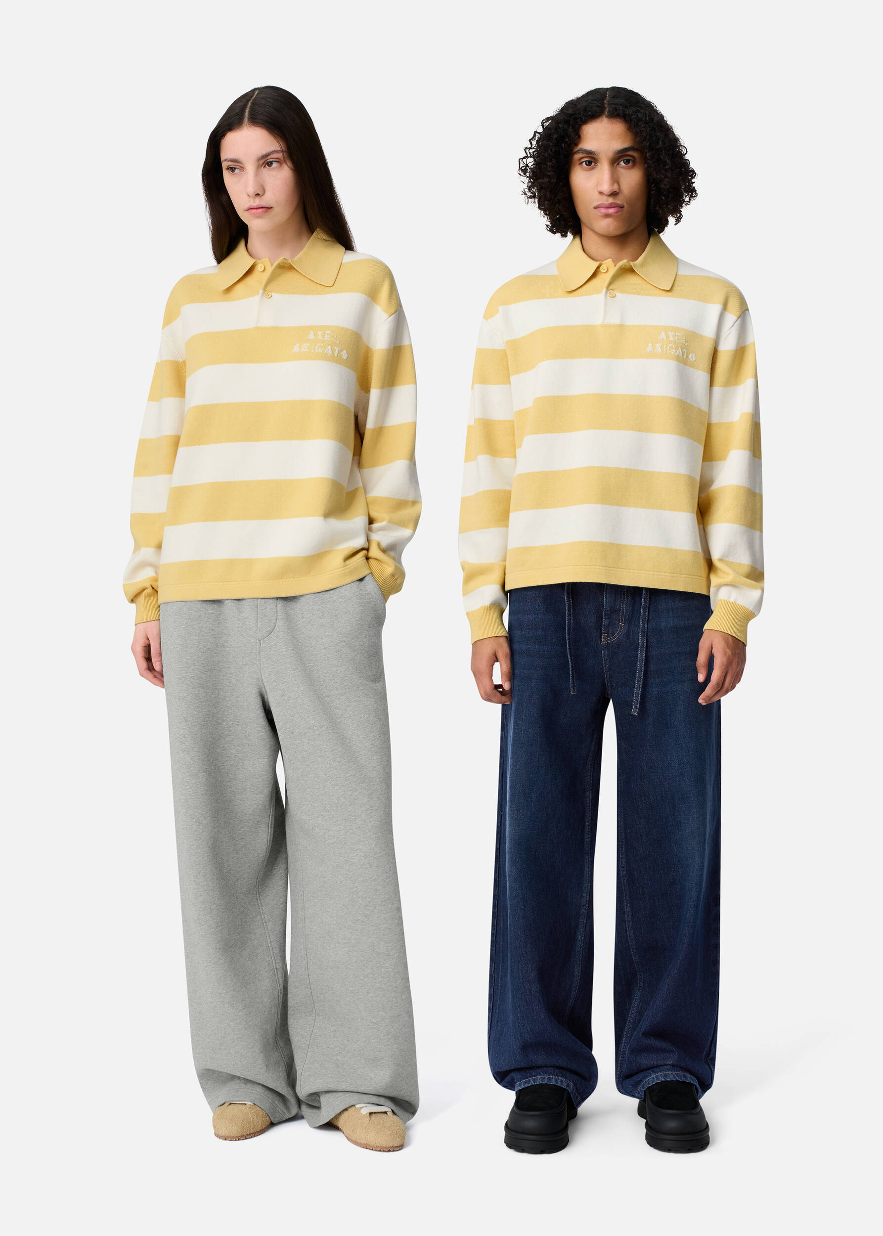 Frey Polo Sweater Light Yellow/Off White