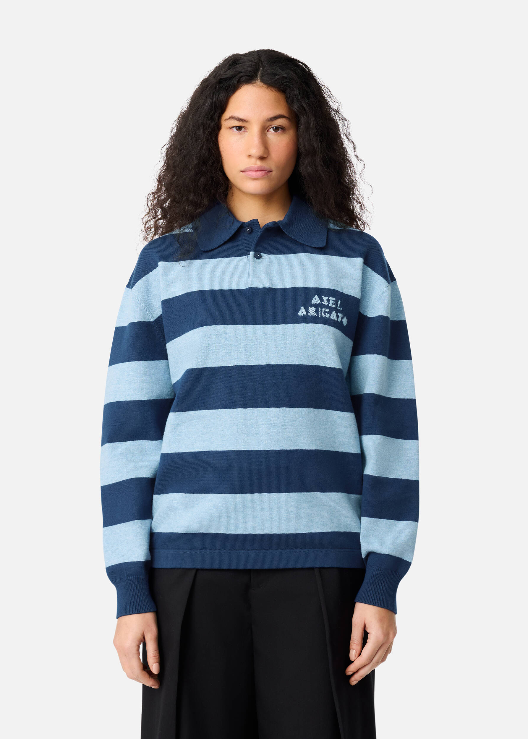 Frey Polo Sweater Navy/Light Blue 4 Frey Polo Sweater Navy/Light Blue