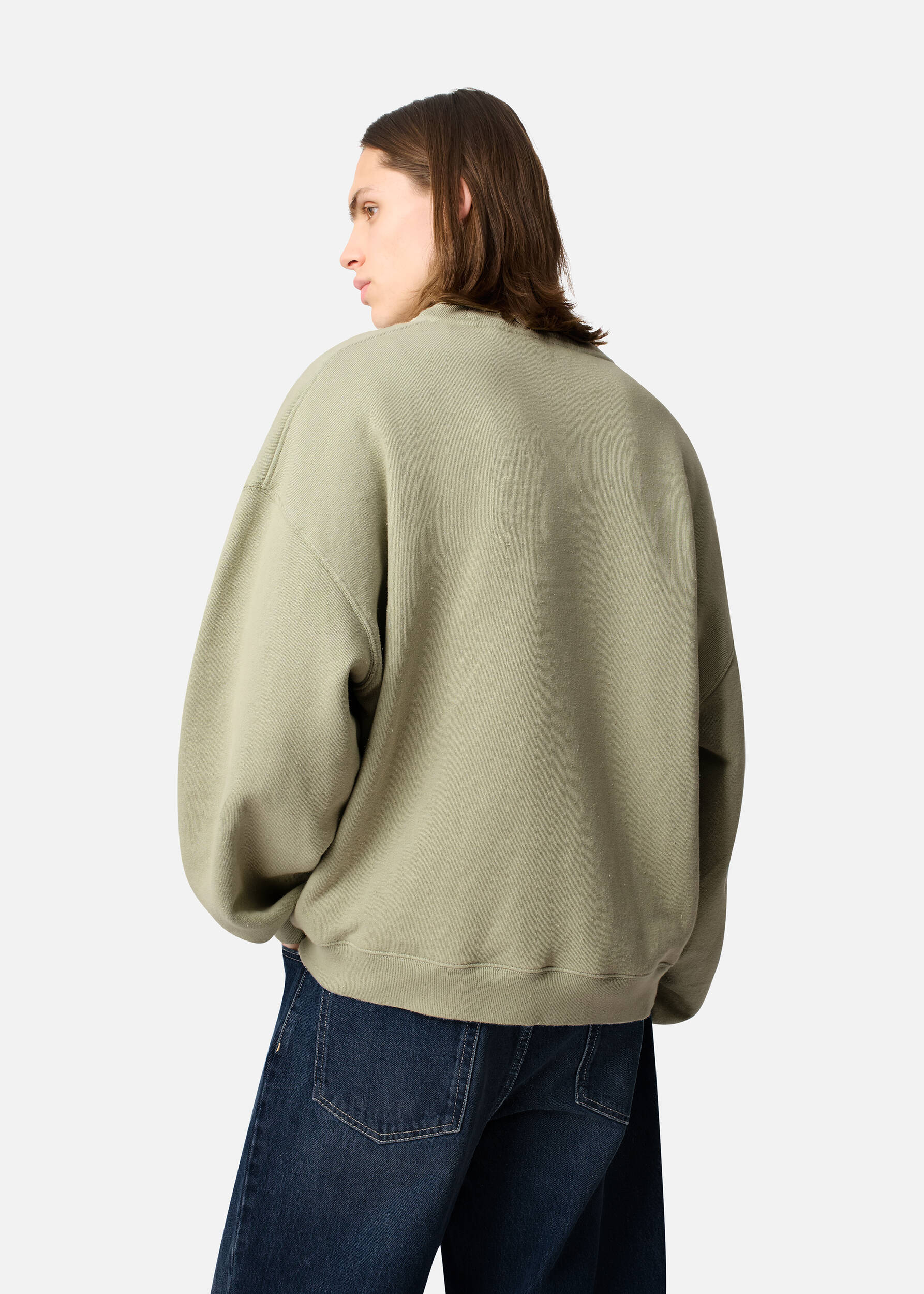 Distort Washed Sweatshirt Dusty Green