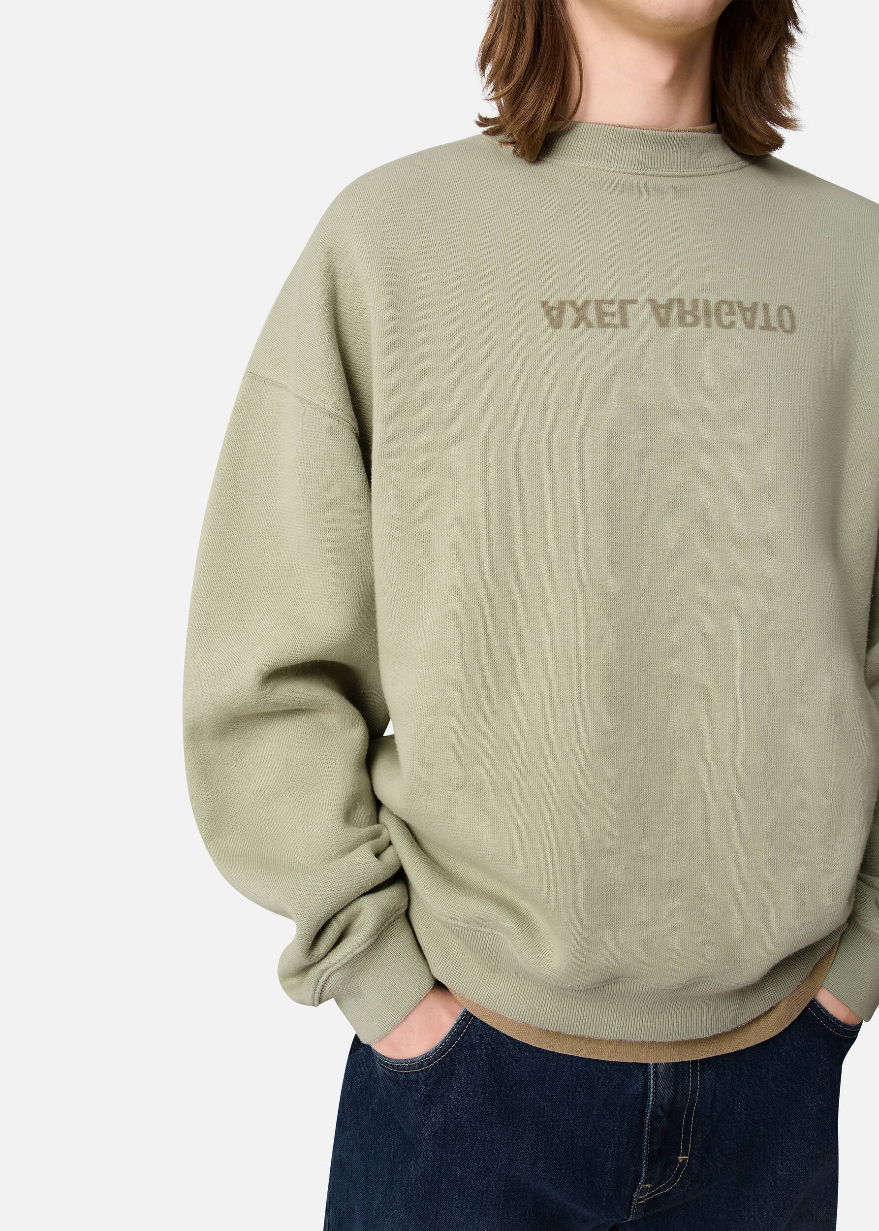 Distort Washed Sweatshirt Dusty Green