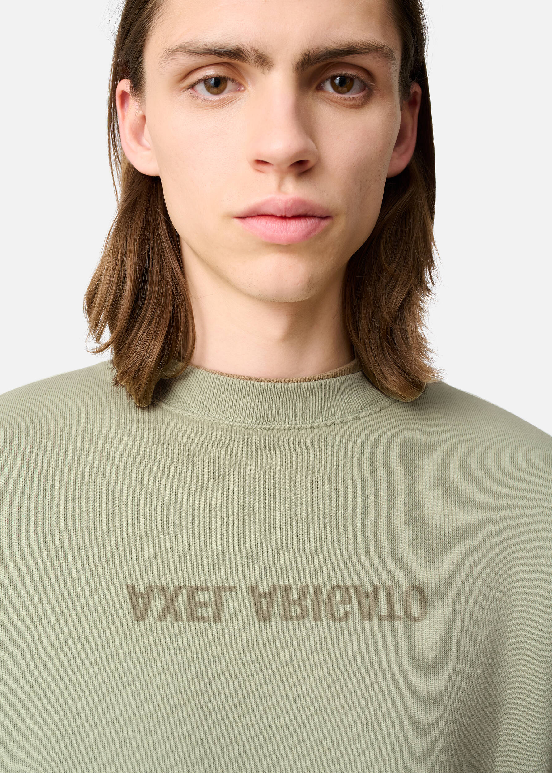 Distort Washed Sweatshirt Dusty Green