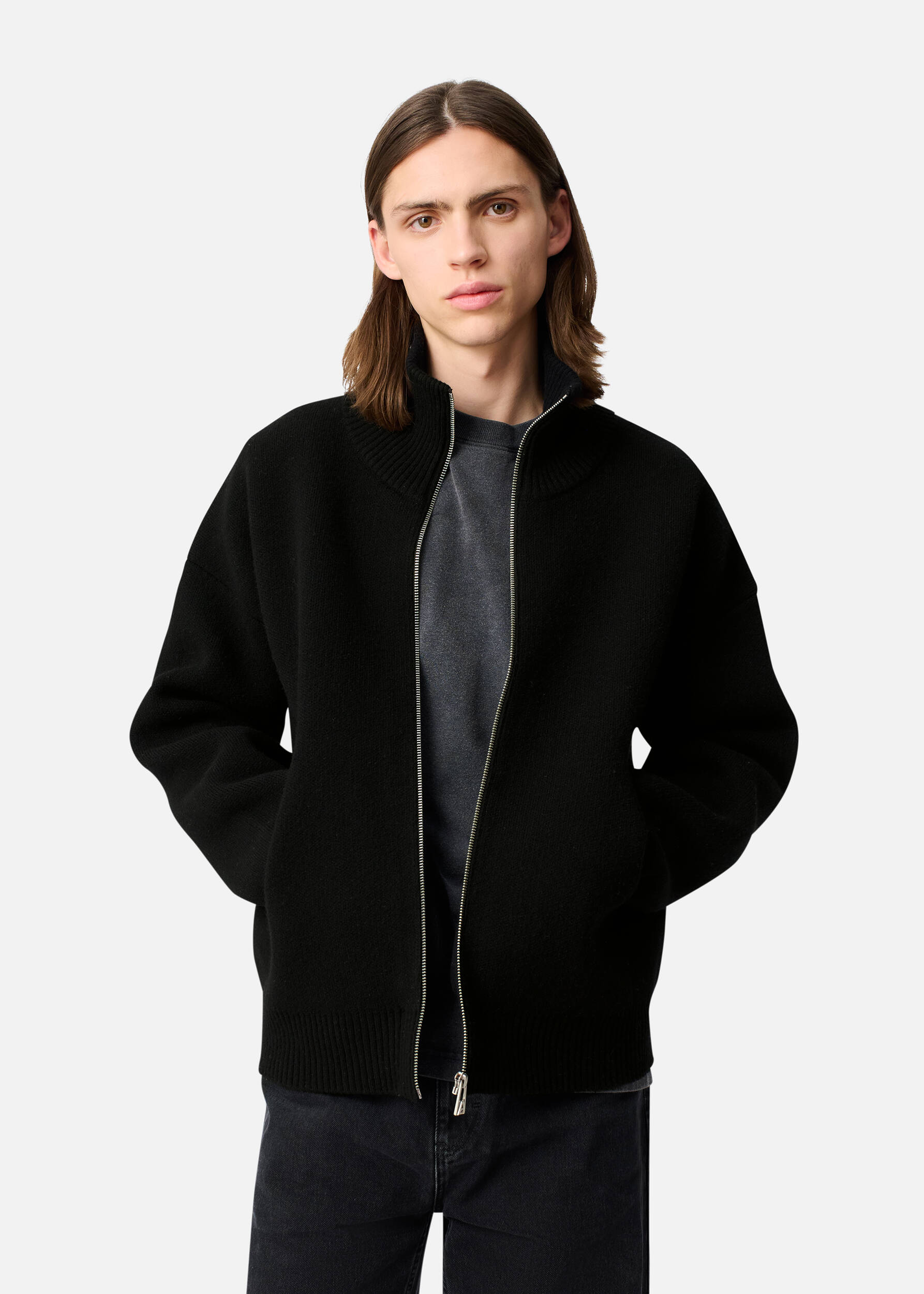 Core Zip-Up Sweater Black