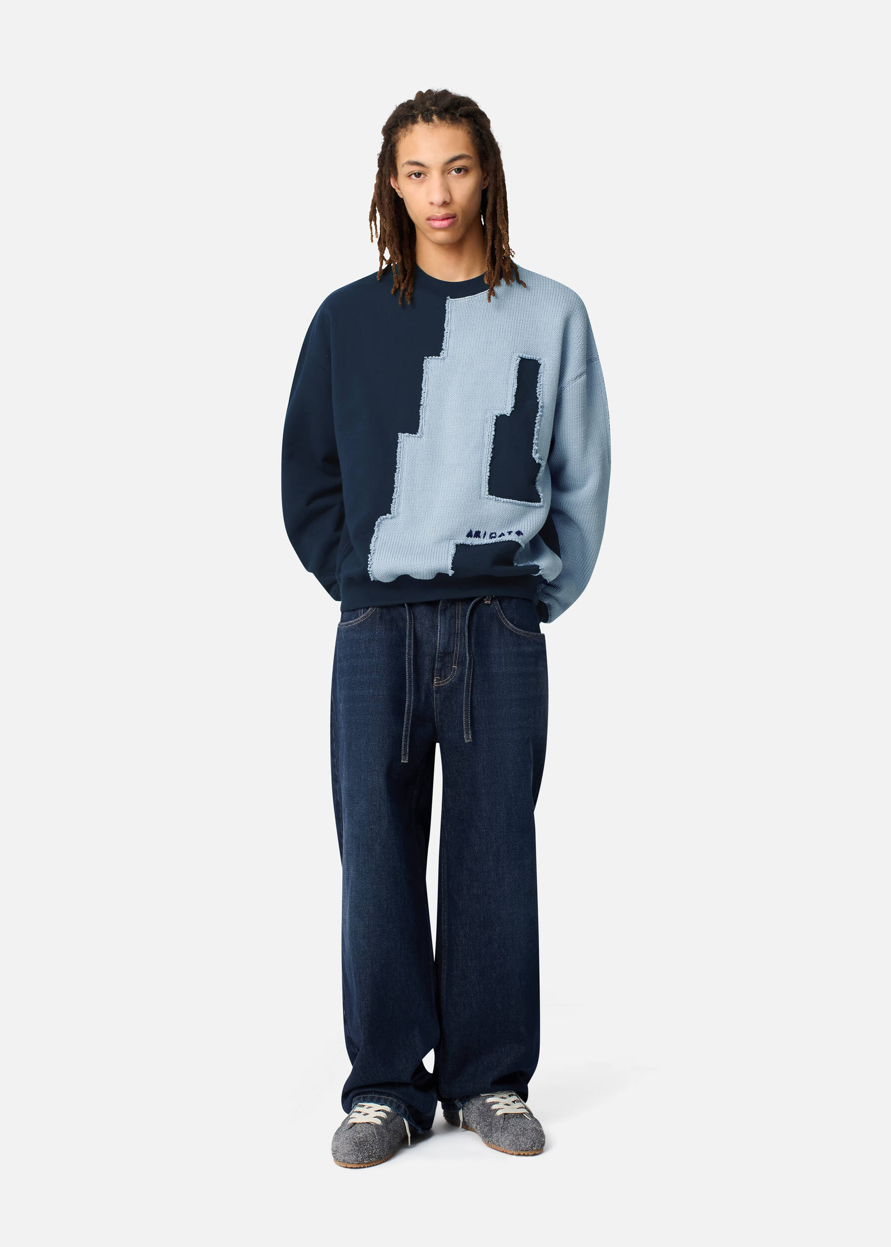Pixel A Sweatshirt Navy/Light Blue