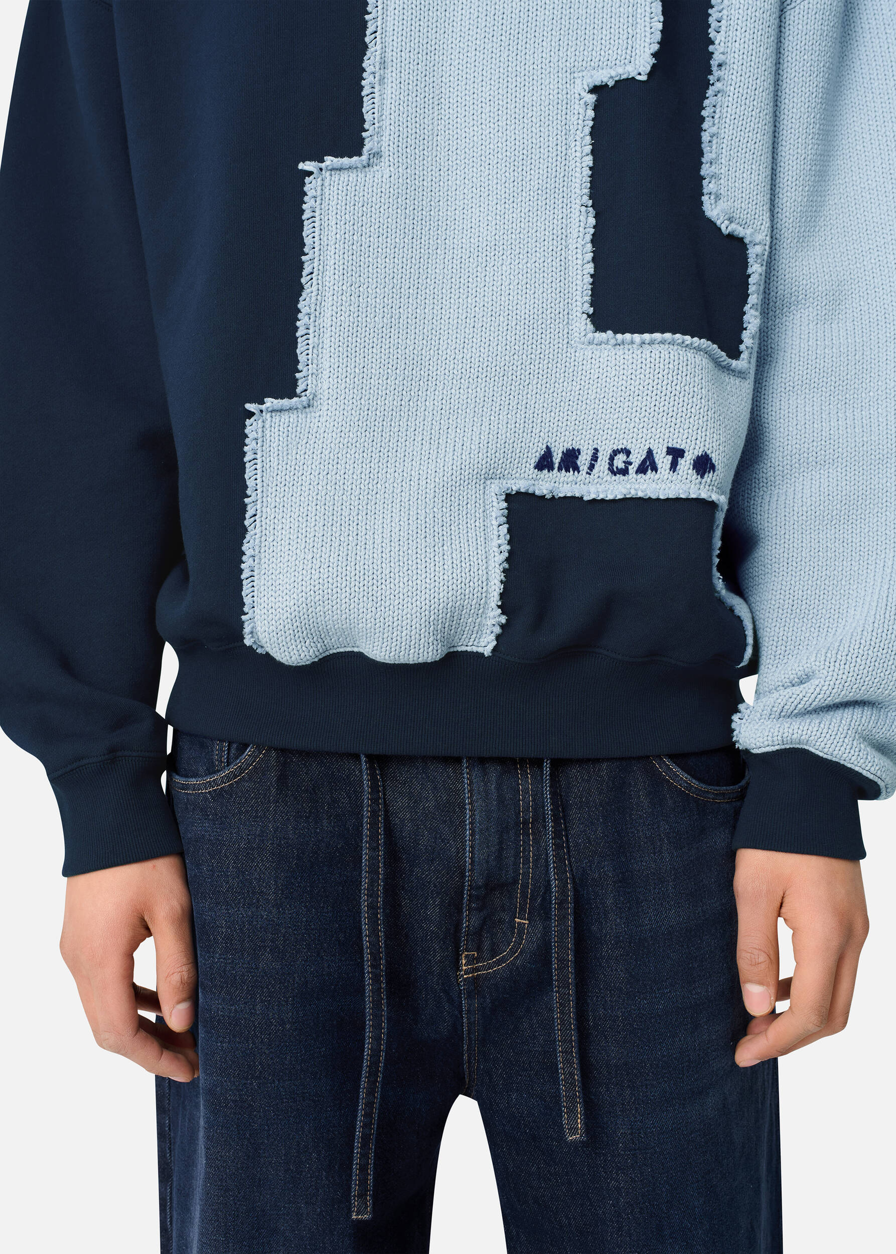 Pixel A Sweatshirt Navy/Light Blue