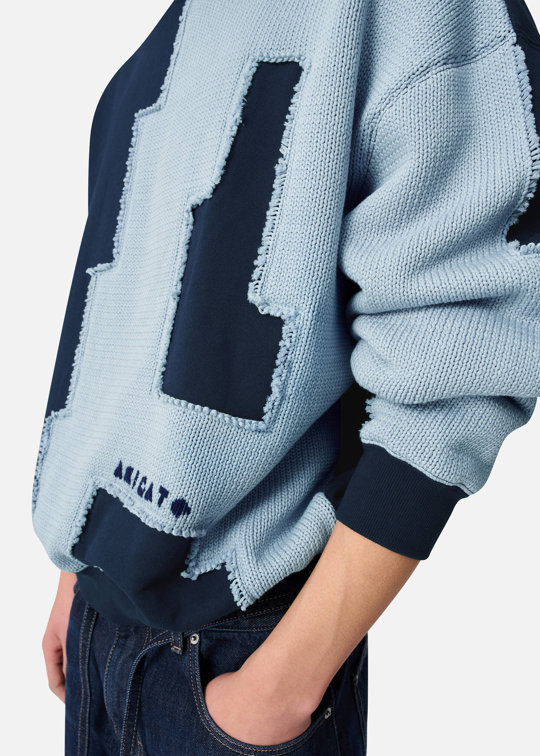 Pixel A Sweatshirt Navy/Light Blue