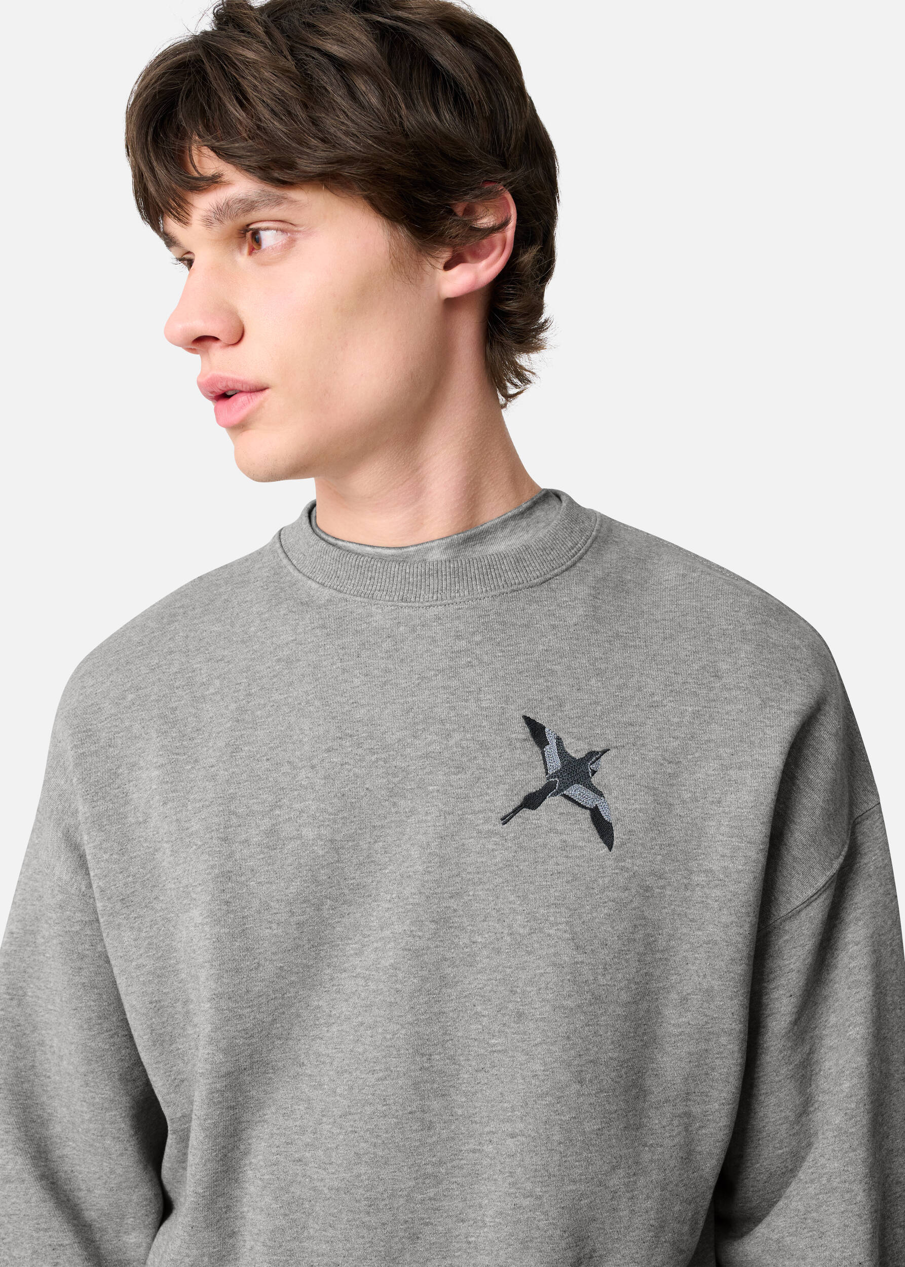 Micro Bee Bird Sweatshirt Grey Melange